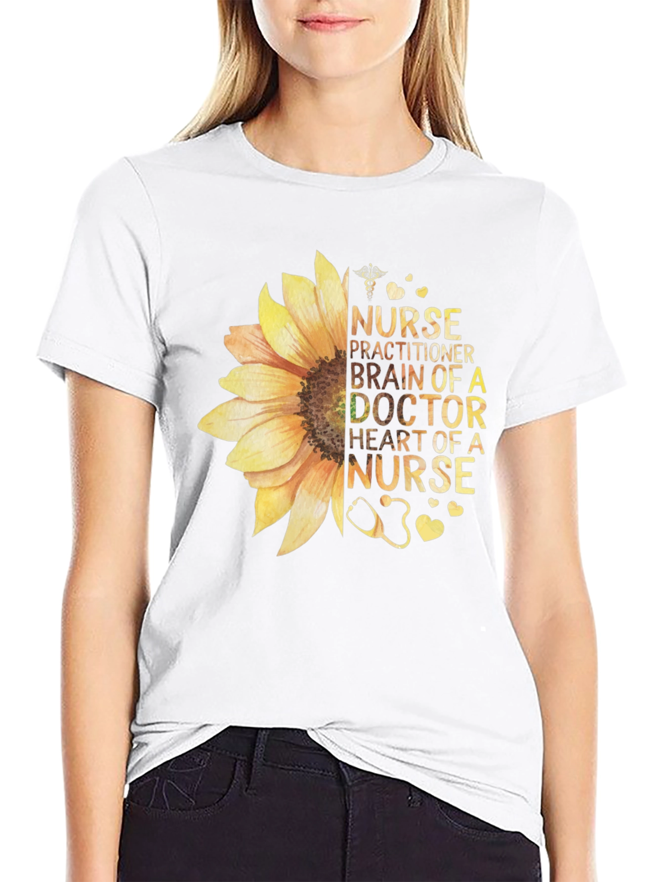 Nurse Sunflower Graphic Tee - Healthcare Apparel