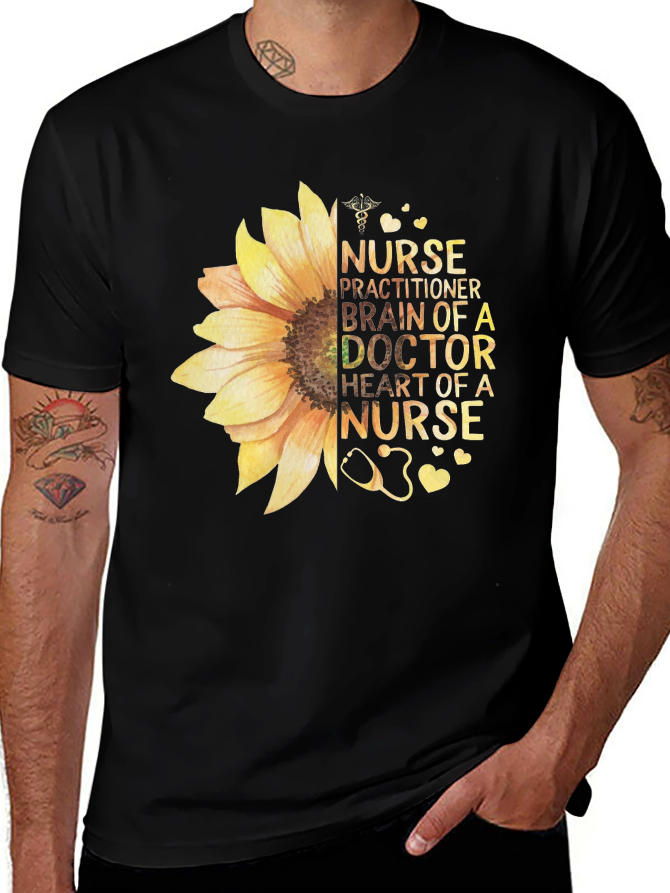 Nurse Sunflower Graphic Tee - Healthcare Apparel