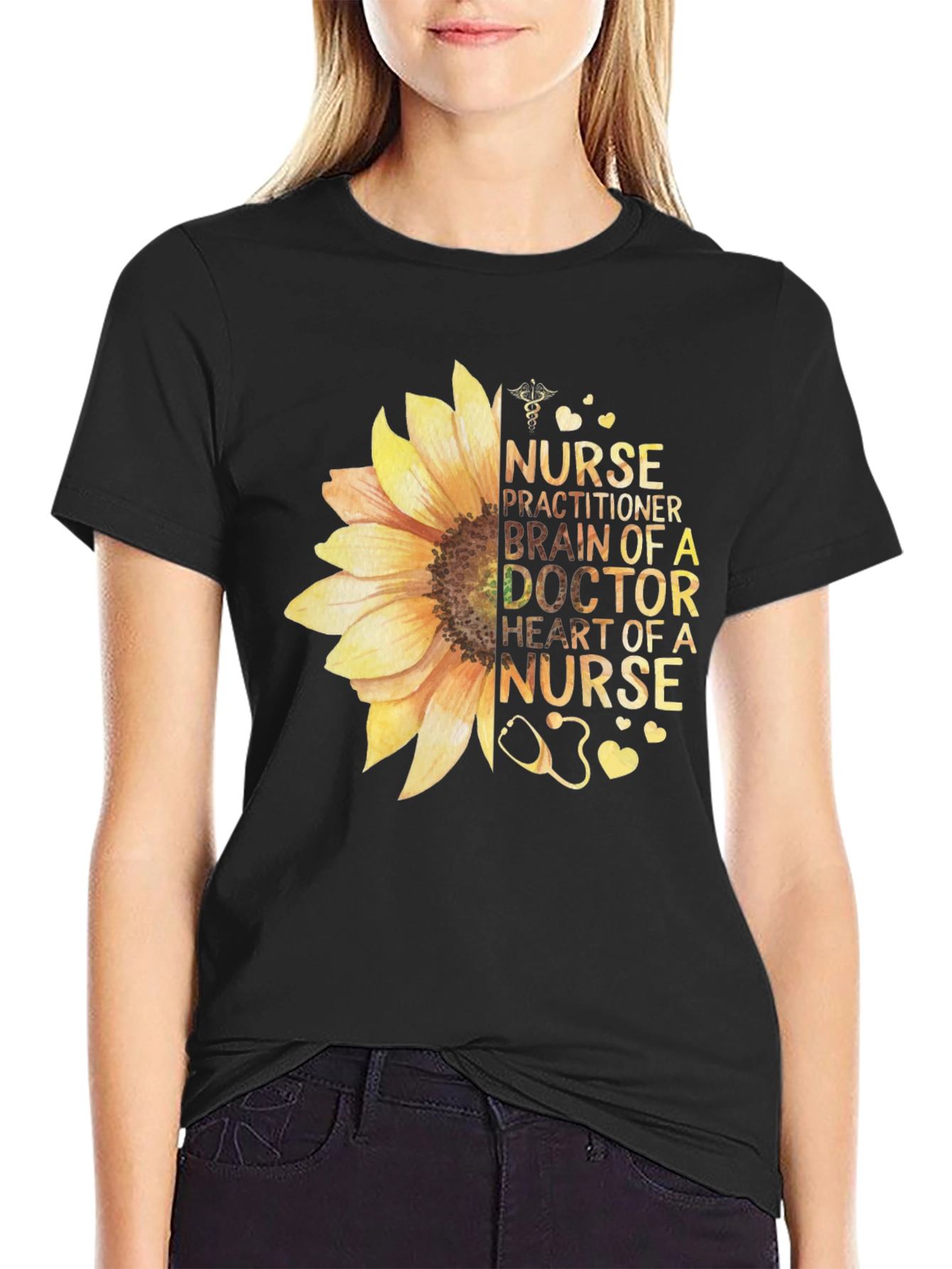 Nurse Sunflower Graphic Tee - Healthcare Apparel