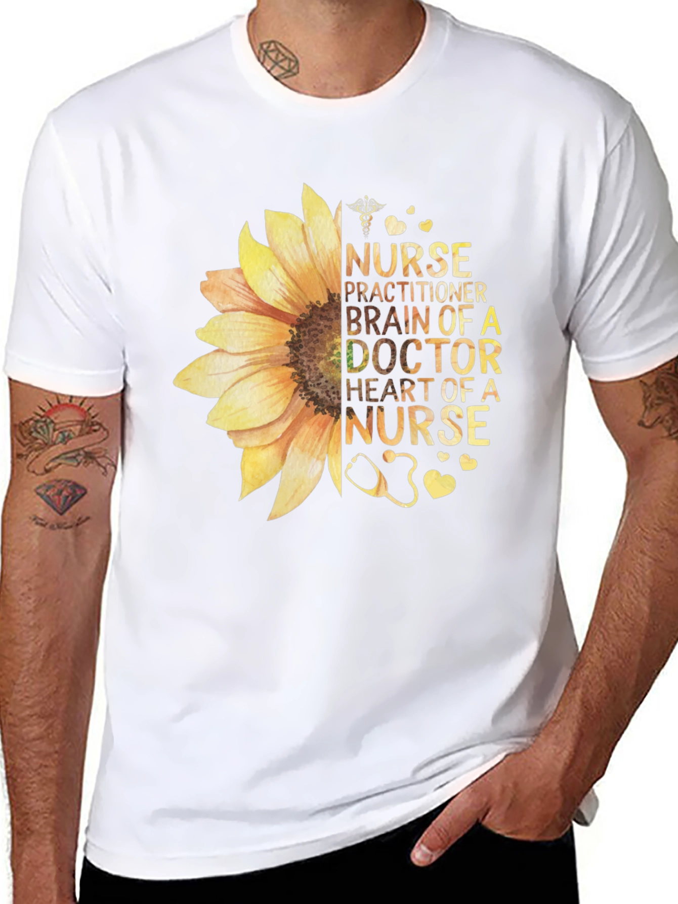 Nurse Sunflower Graphic Tee - Healthcare Apparel