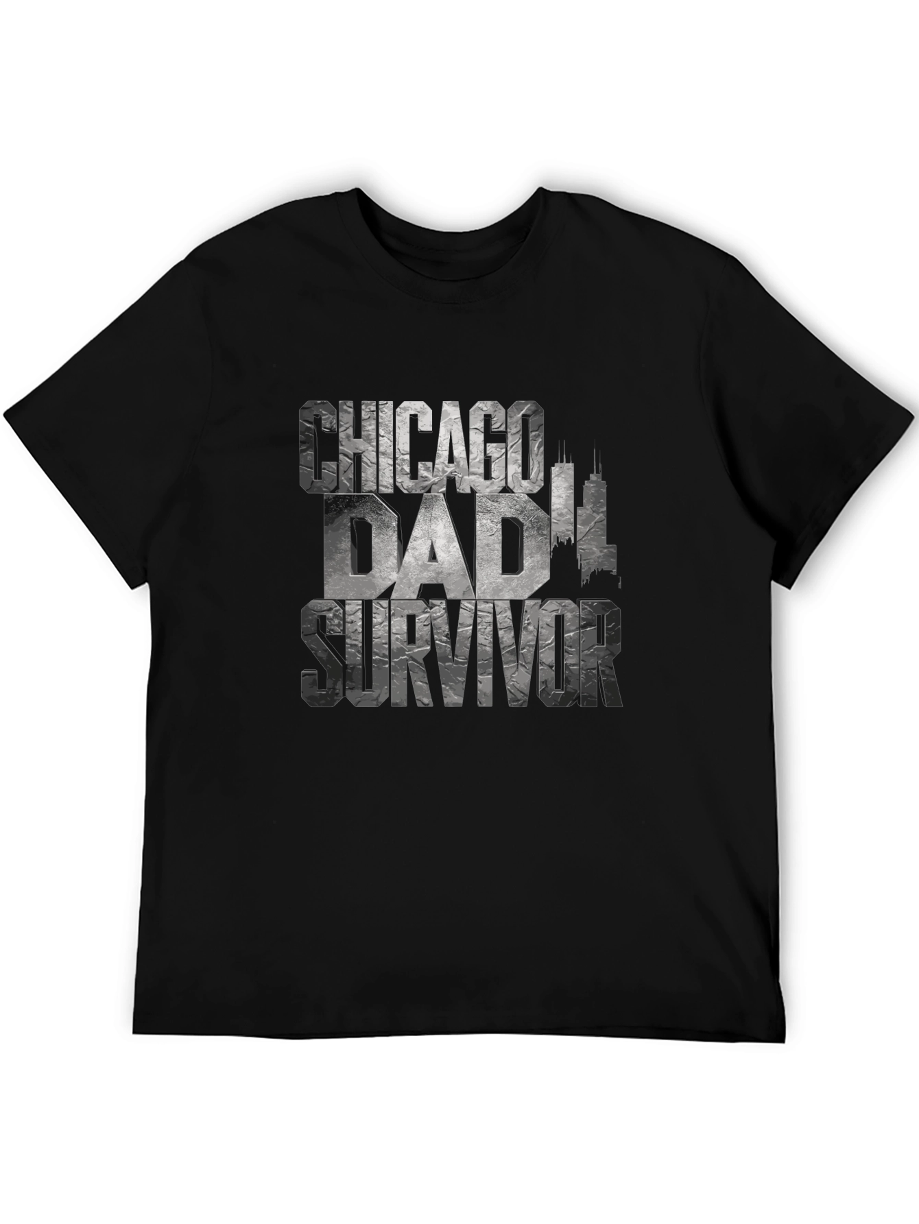 Chicago Dad Survivor Novelty Graphic T-Shirt