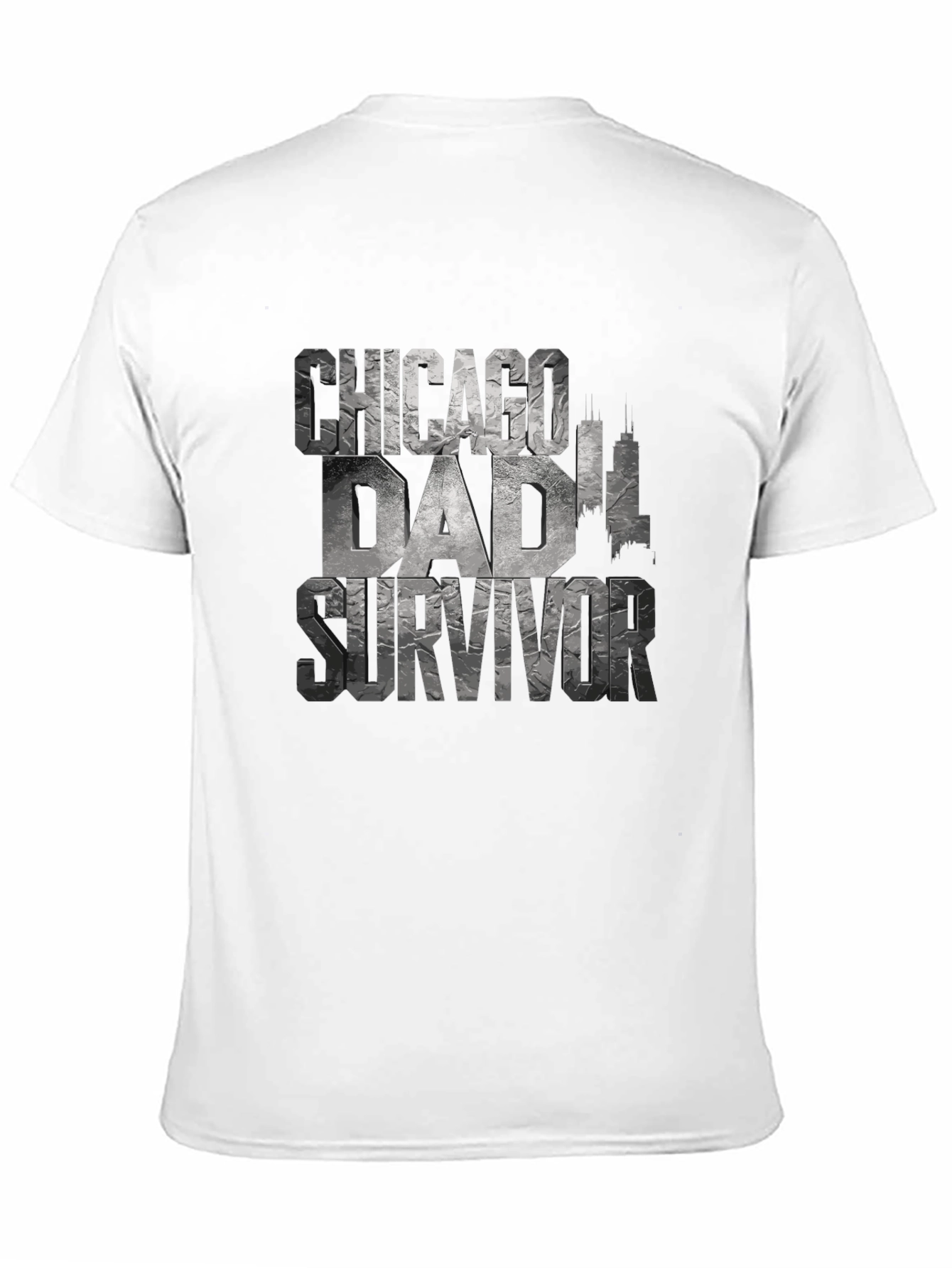 Chicago Dad Survivor Novelty Graphic T-Shirt