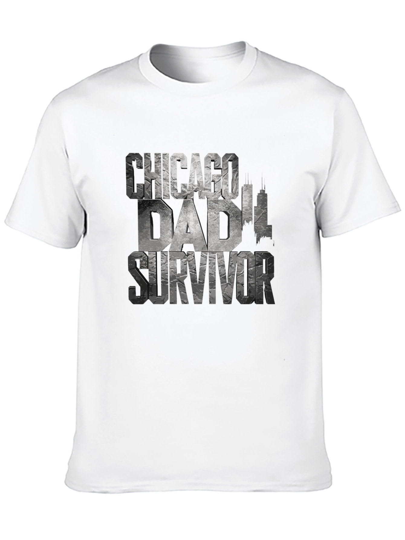 Chicago Dad Survivor Novelty Graphic T-Shirt