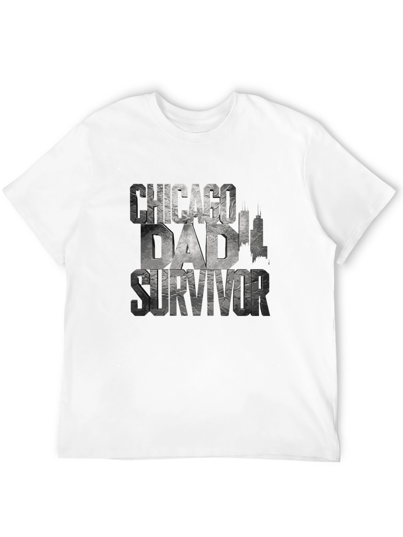 Chicago Dad Survivor Novelty Graphic T-Shirt