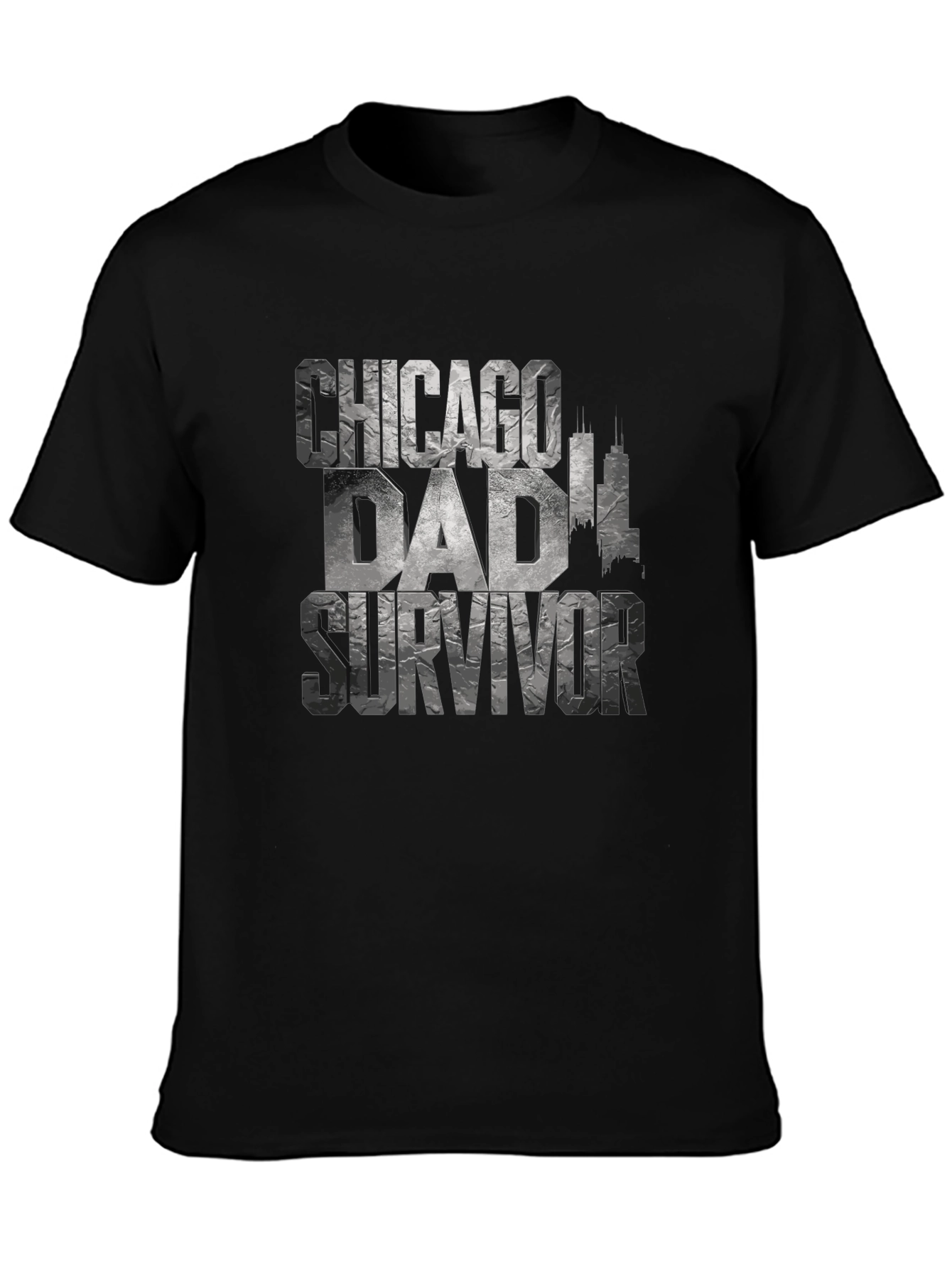 Chicago Dad Survivor Novelty Graphic T-Shirt