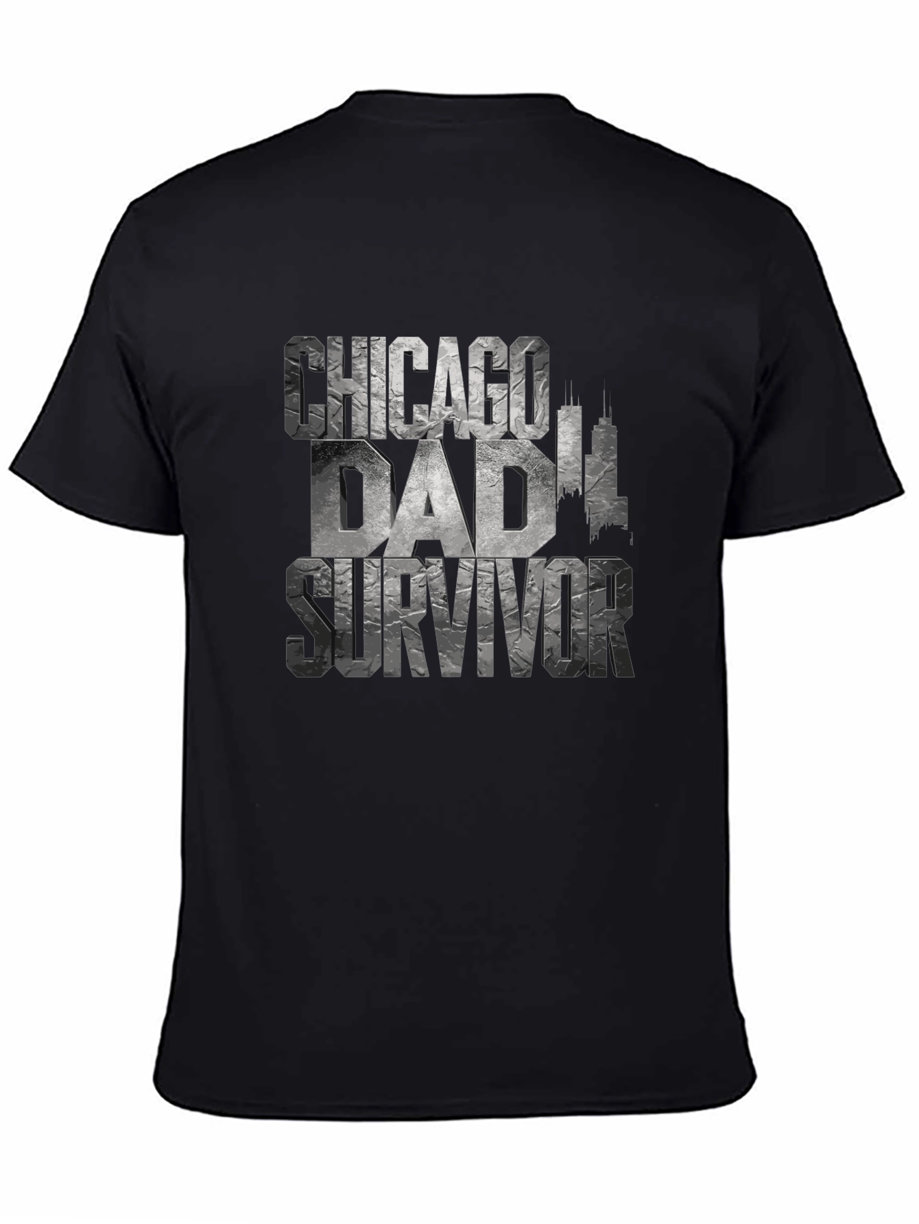 Chicago Dad Survivor Novelty Graphic T-Shirt