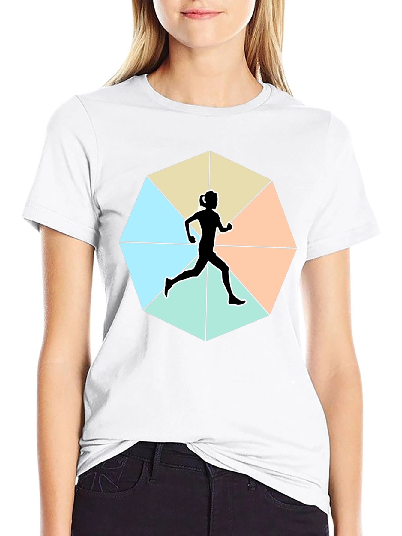 Runner Silhouette Geometric T-Shirt - Unisex Soft Cotton Tee