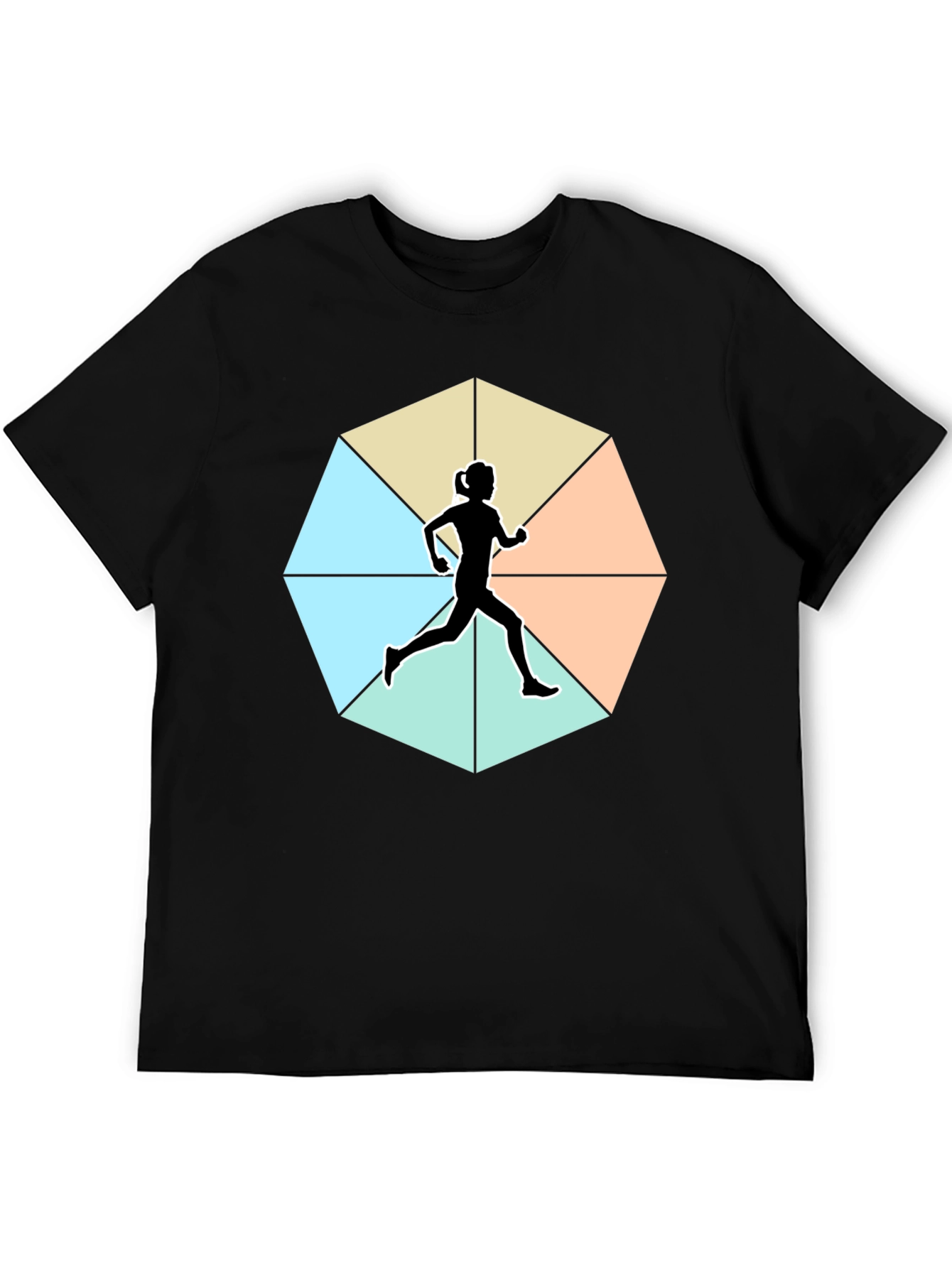 Runner Silhouette Geometric T-Shirt - Unisex Soft Cotton Tee