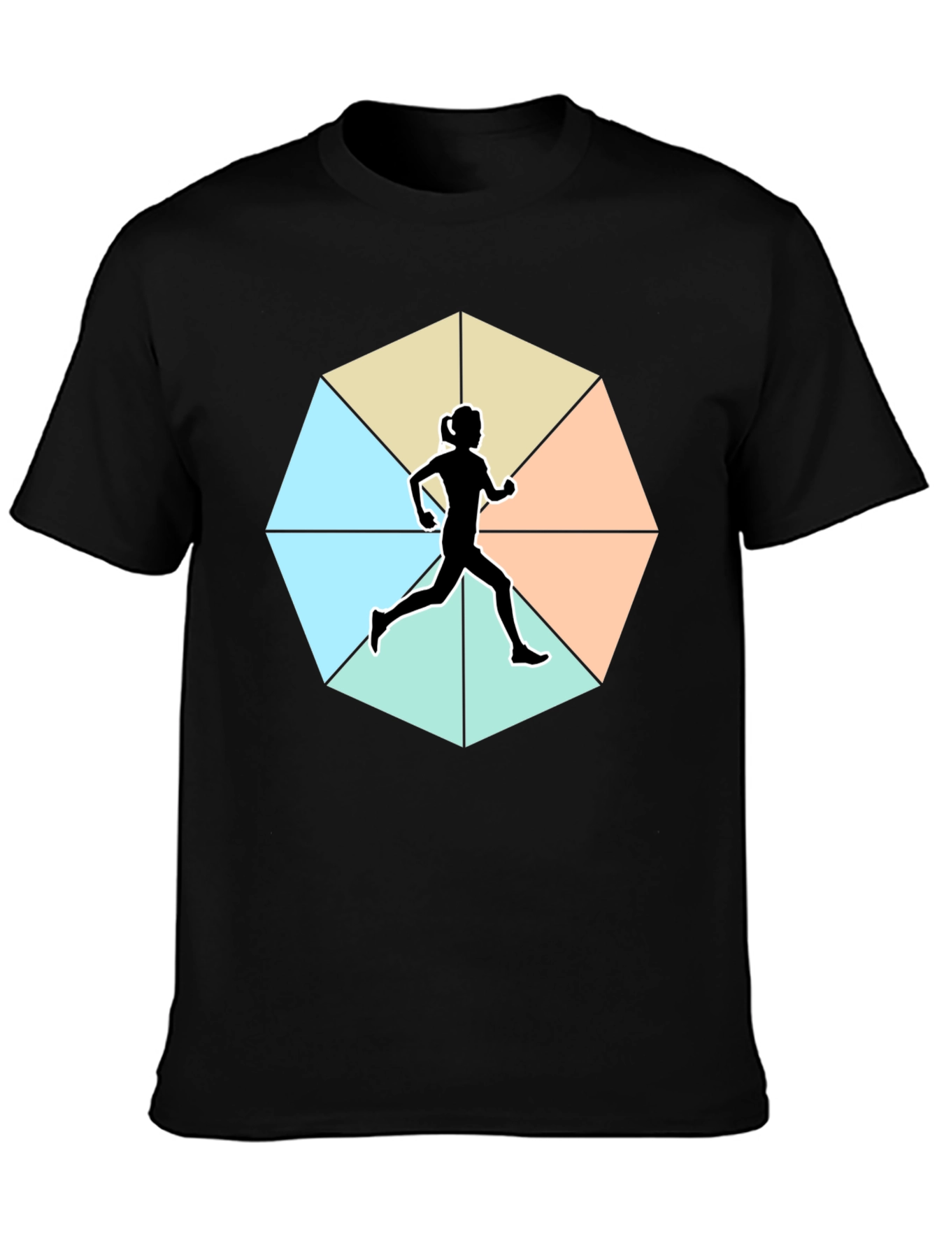 Runner Silhouette Geometric T-Shirt - Unisex Soft Cotton Tee