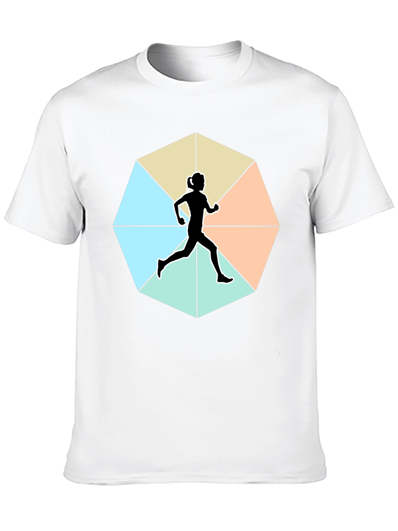 Runner Silhouette Geometric T-Shirt - Unisex Soft Cotton Tee