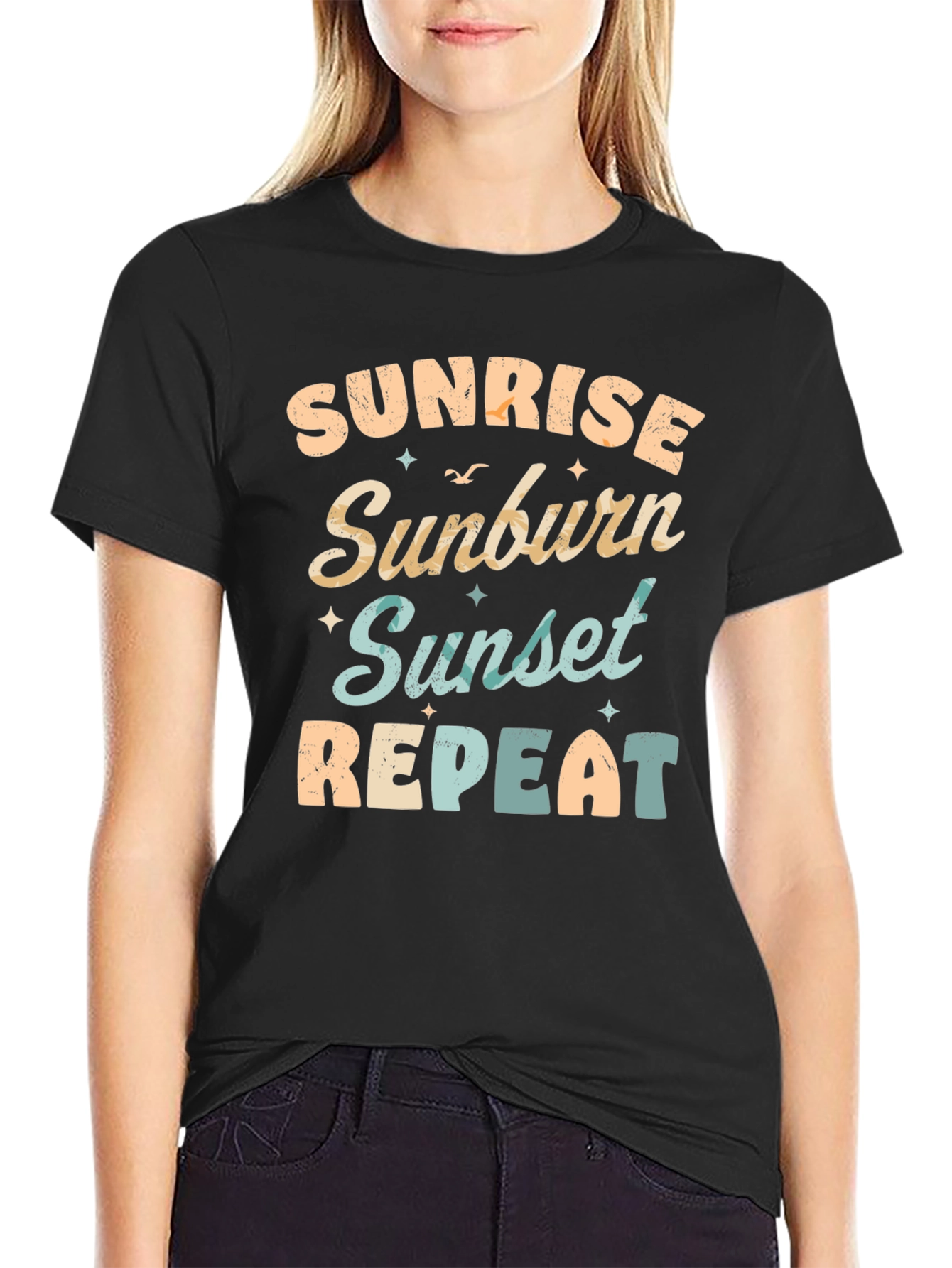 Sunrise Sunburn Sunset Repeat Graphic Tee