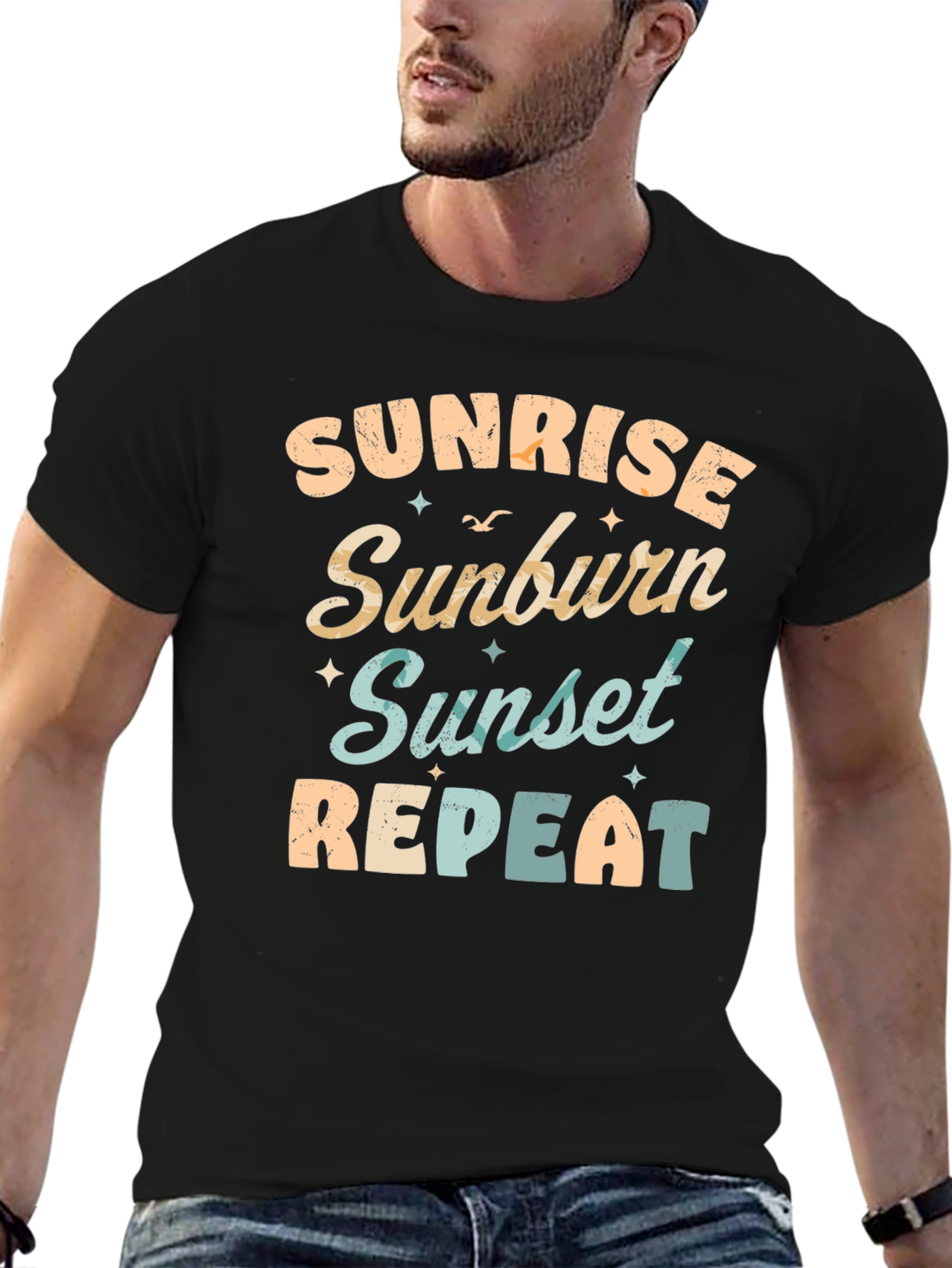Sunrise Sunburn Sunset Repeat Graphic Tee