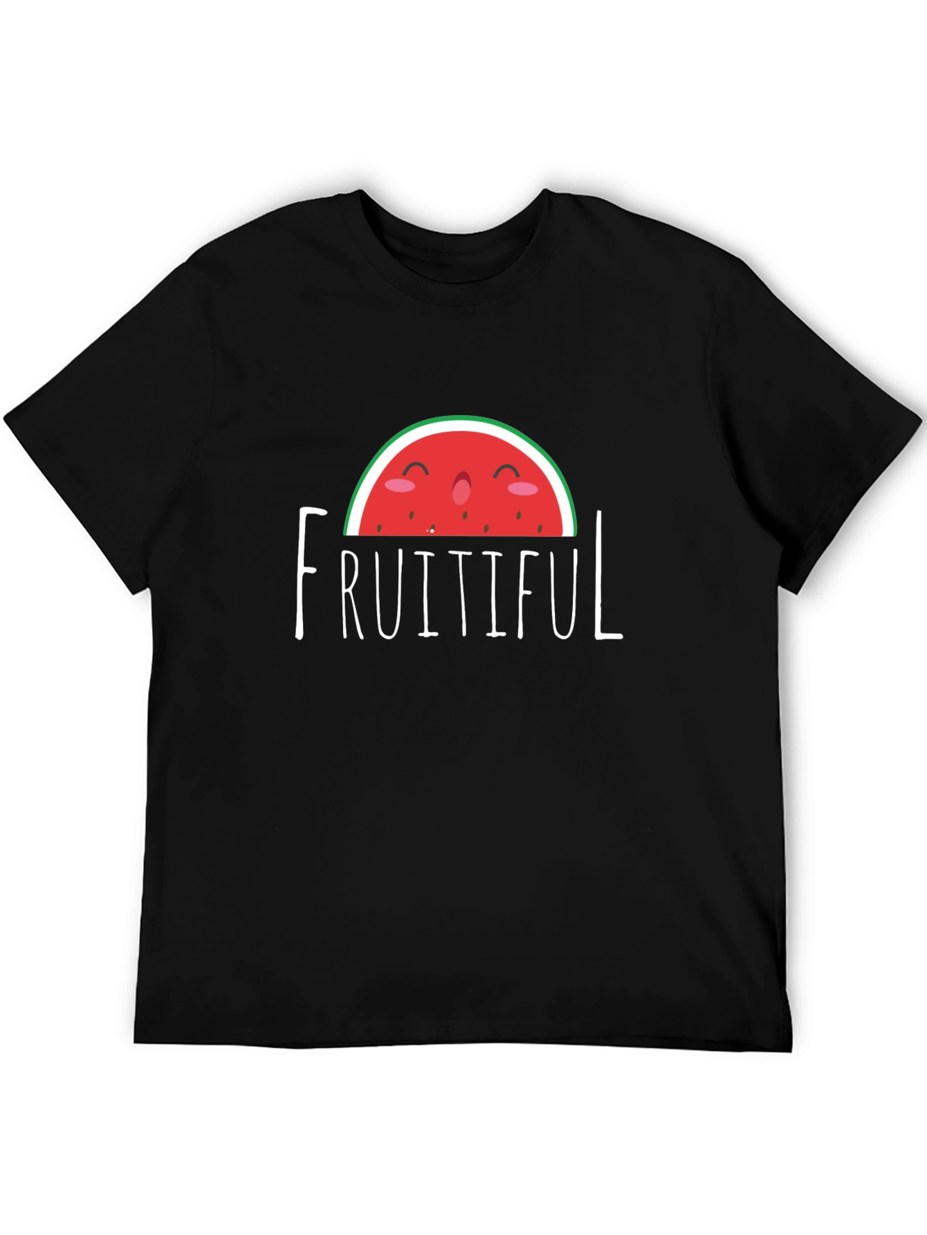 Fruitful Watermelon Graphic Tee - Stylish Black T-Shirt