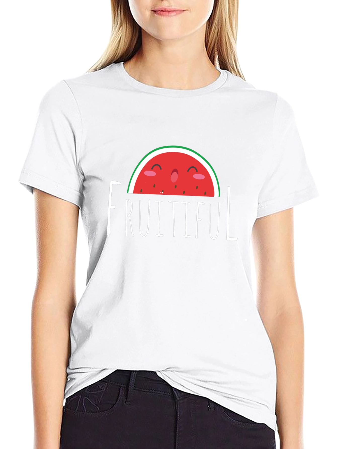Fruitful Watermelon Graphic Tee - Stylish Black T-Shirt