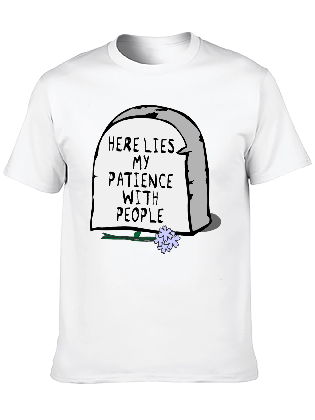 Humorous Here Lies My Patience Graphic Tee