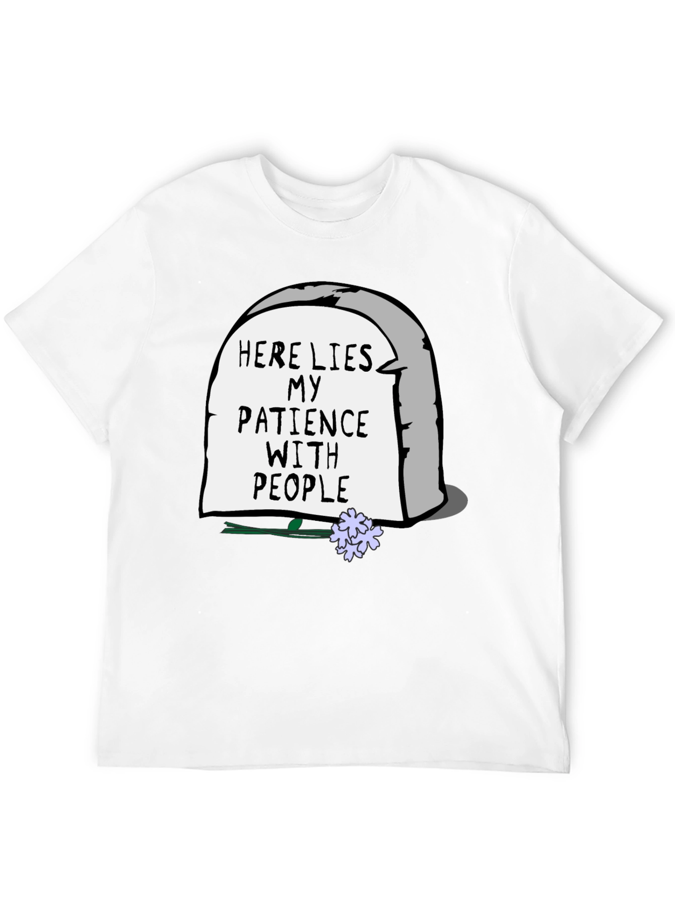 Humorous Here Lies My Patience Graphic Tee