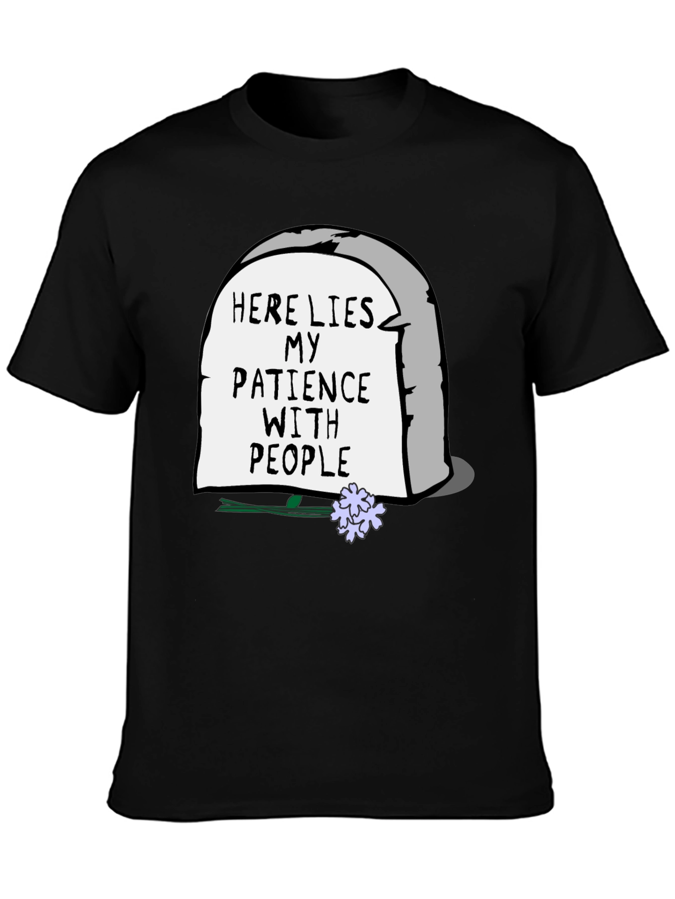 Humorous Here Lies My Patience Graphic Tee