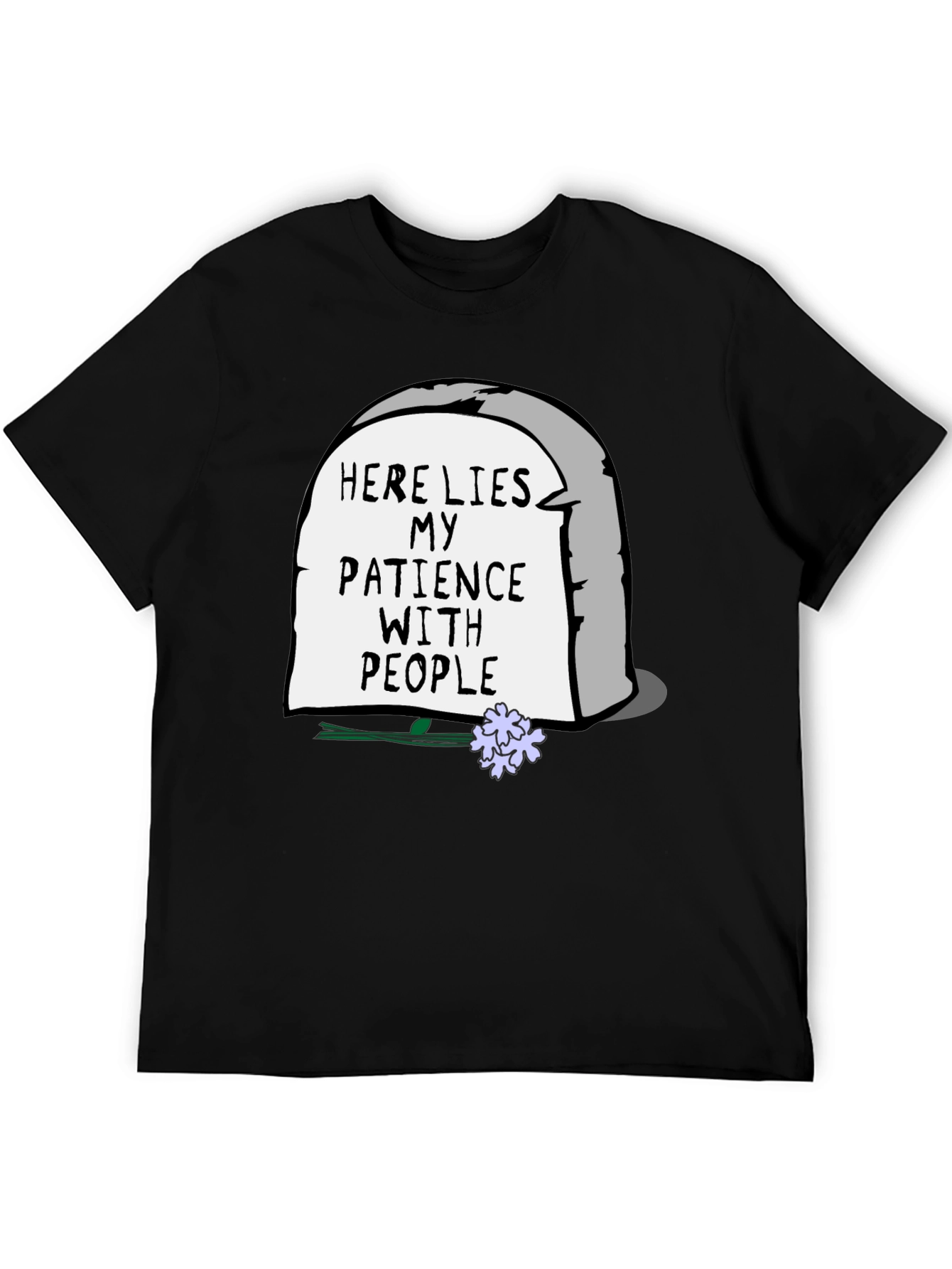 Humorous Here Lies My Patience Graphic Tee