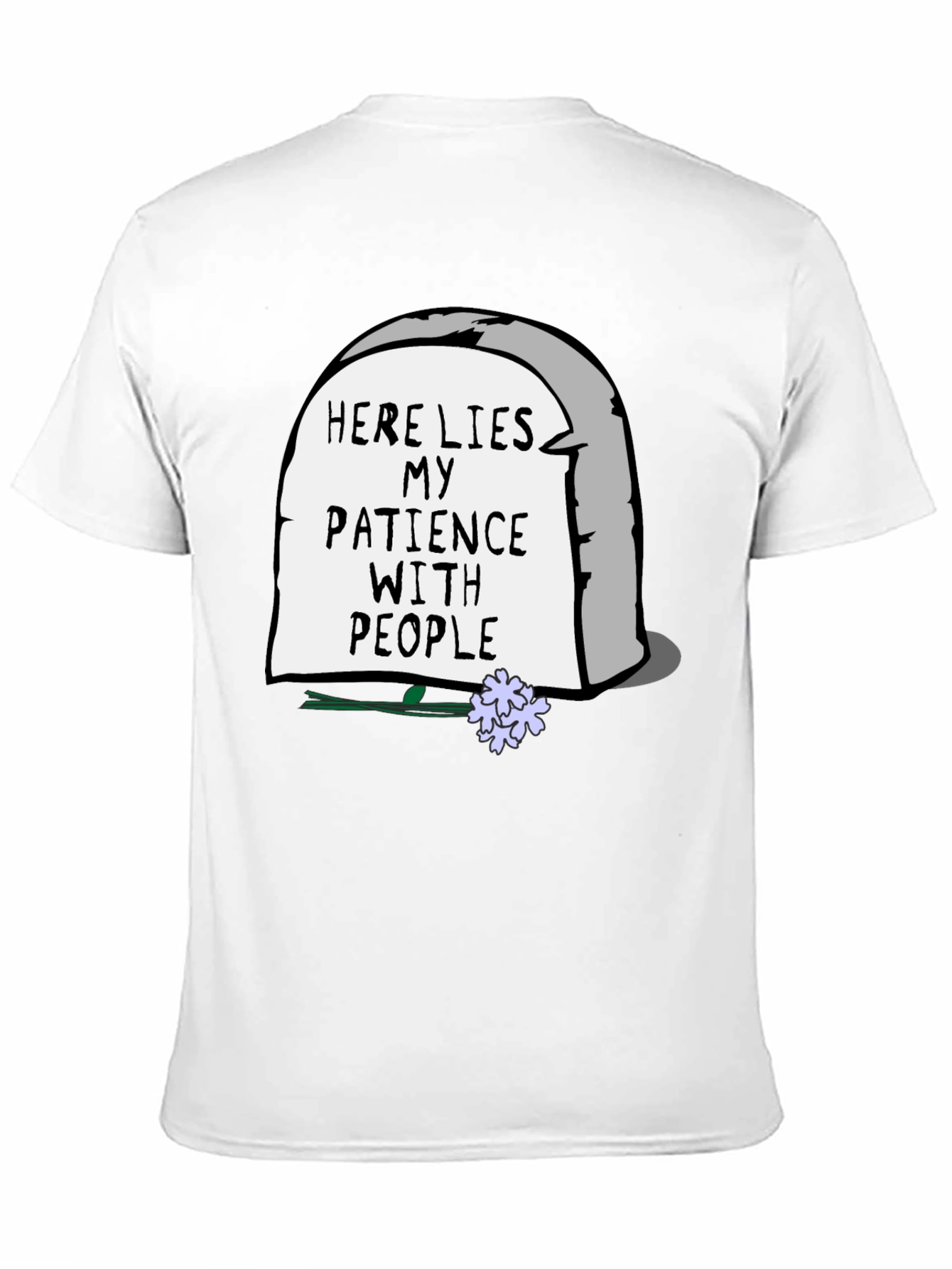 Humorous Here Lies My Patience Graphic Tee