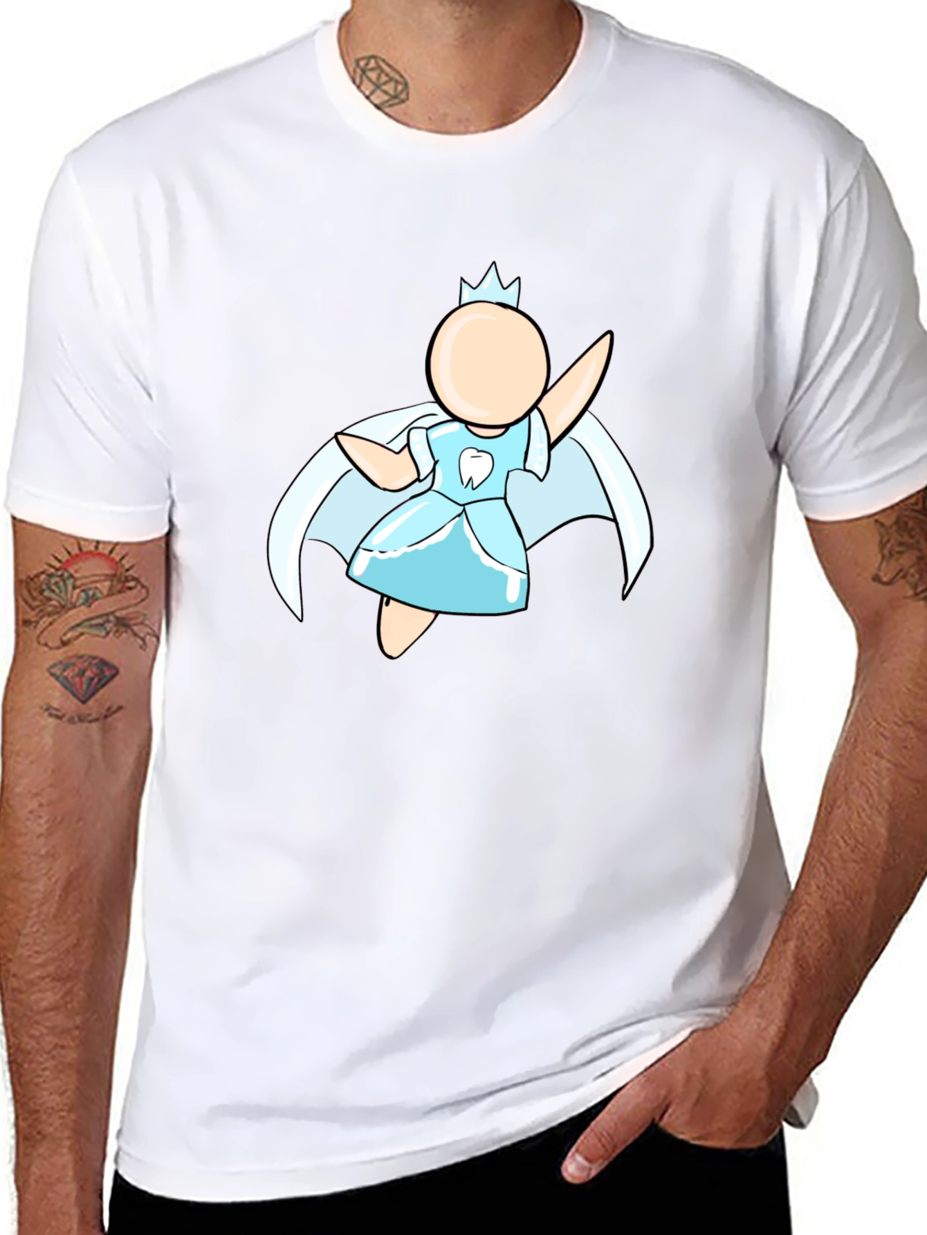 Tooth Fairy Graphic Tee - Black Cotton Blend Shirt