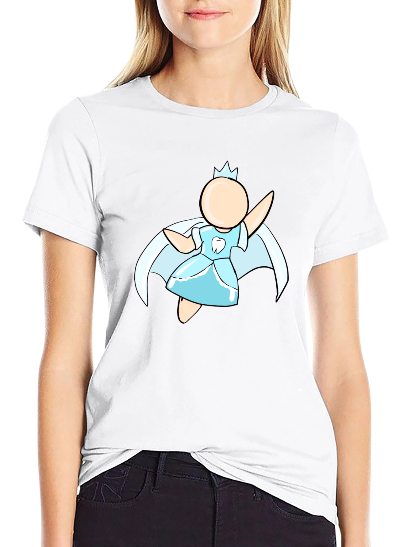 Tooth Fairy Graphic Tee - Black Cotton Blend Shirt