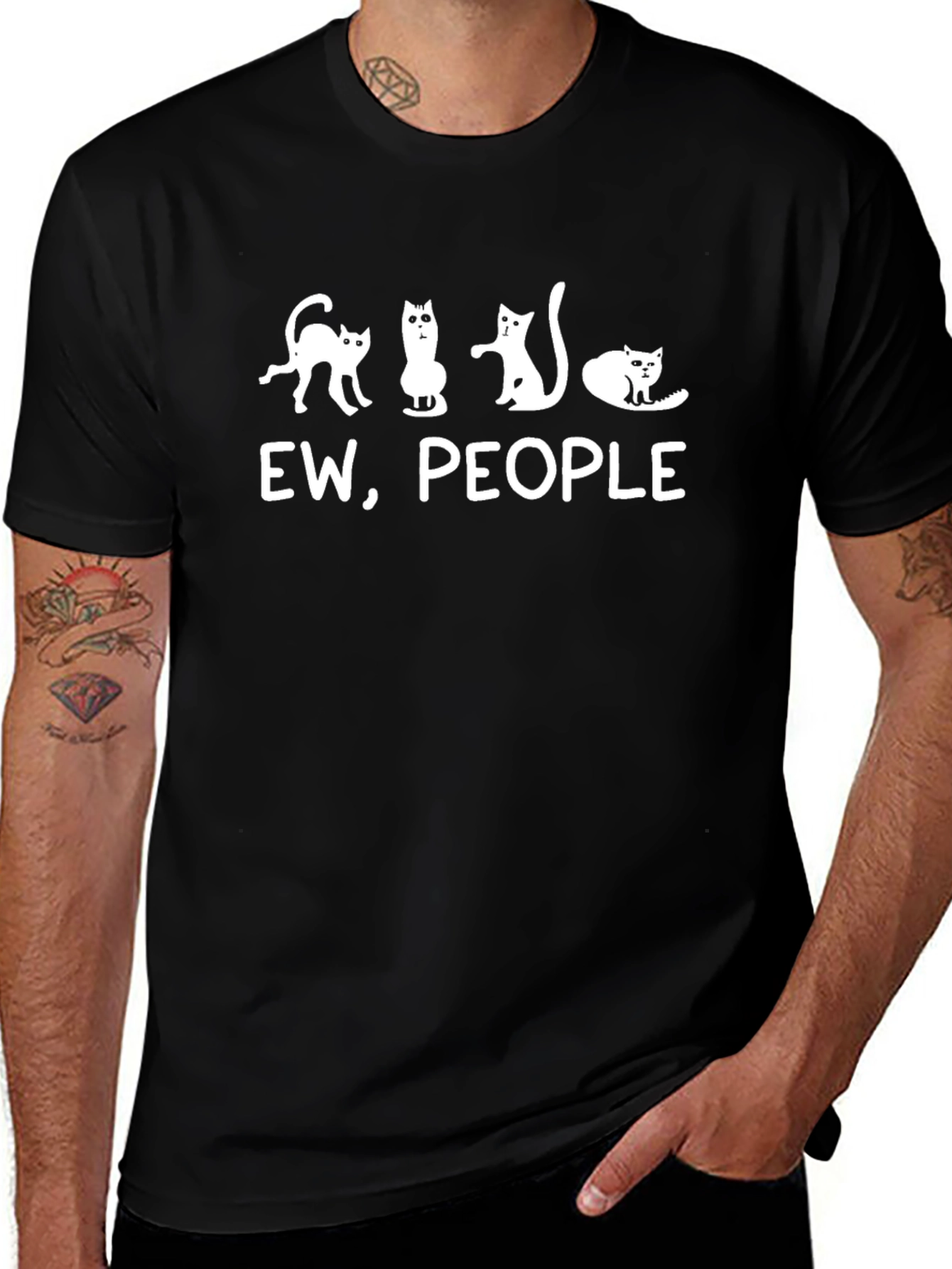 Ew People Cat Graphic T-Shirt