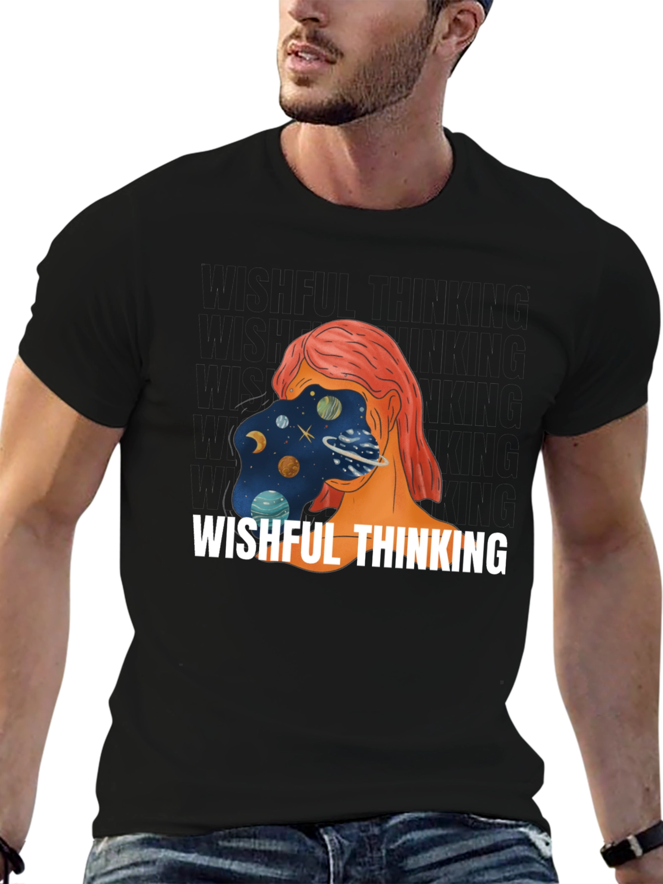 Wishful Thinking Graphic Tee - Unisex Black T-Shirt