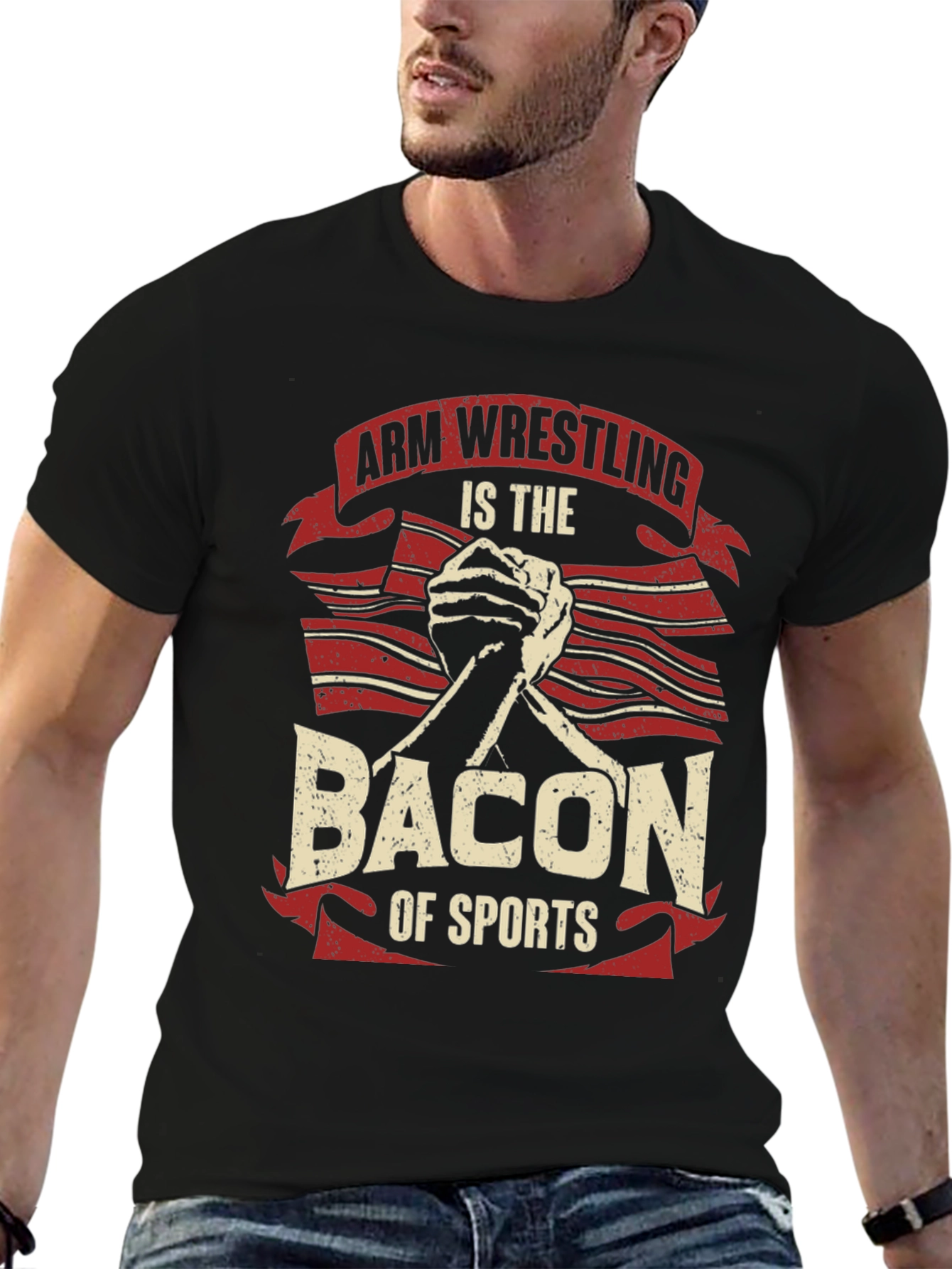 Arm Wrestling Bacon of Sports T-Shirt
