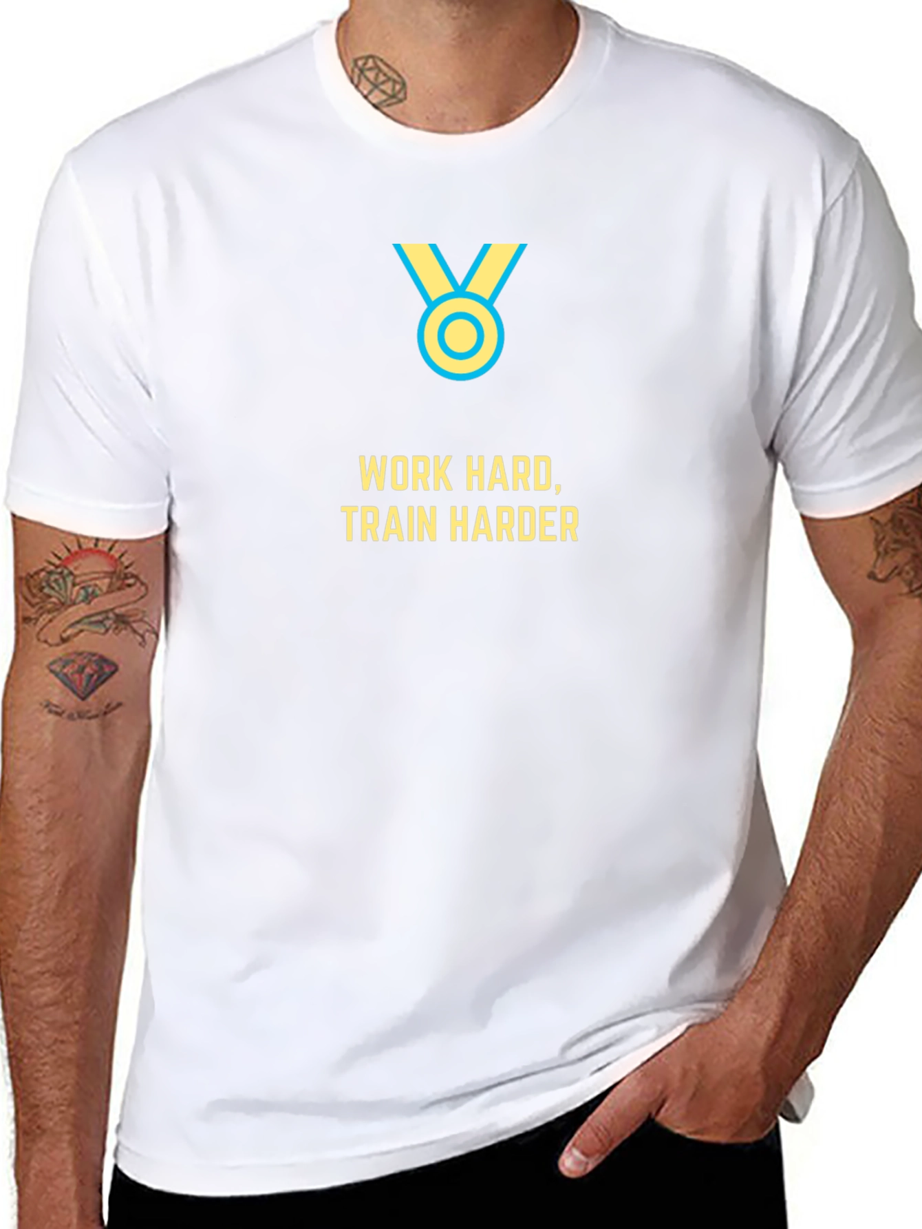 Work Hard Train Harder Black Graphic Tee