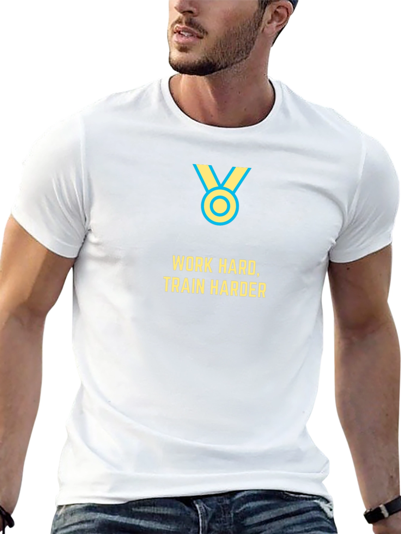 Work Hard Train Harder Black Graphic Tee