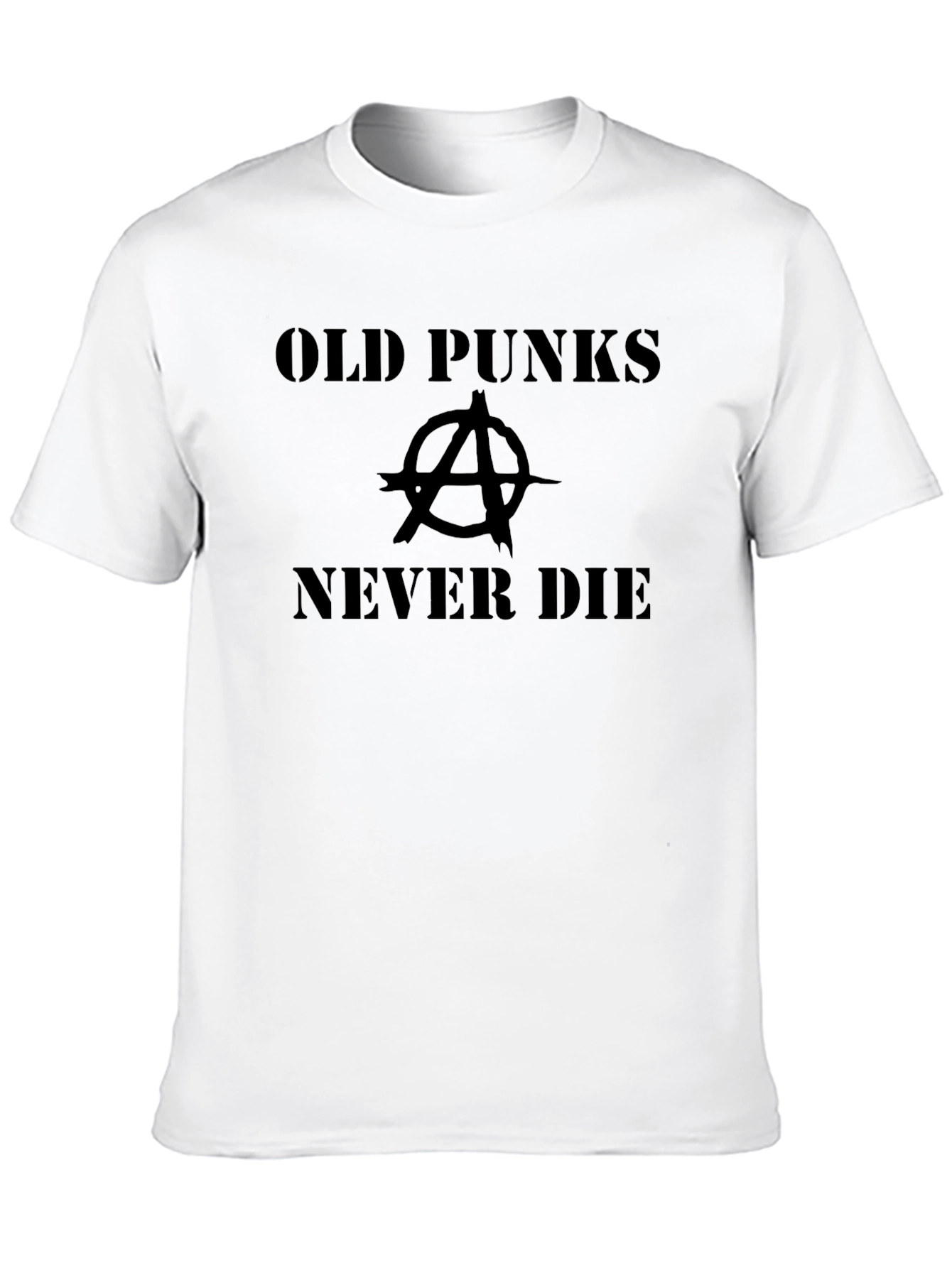 Old Punks Never Die T-Shirt Anarchy Symbol Tee