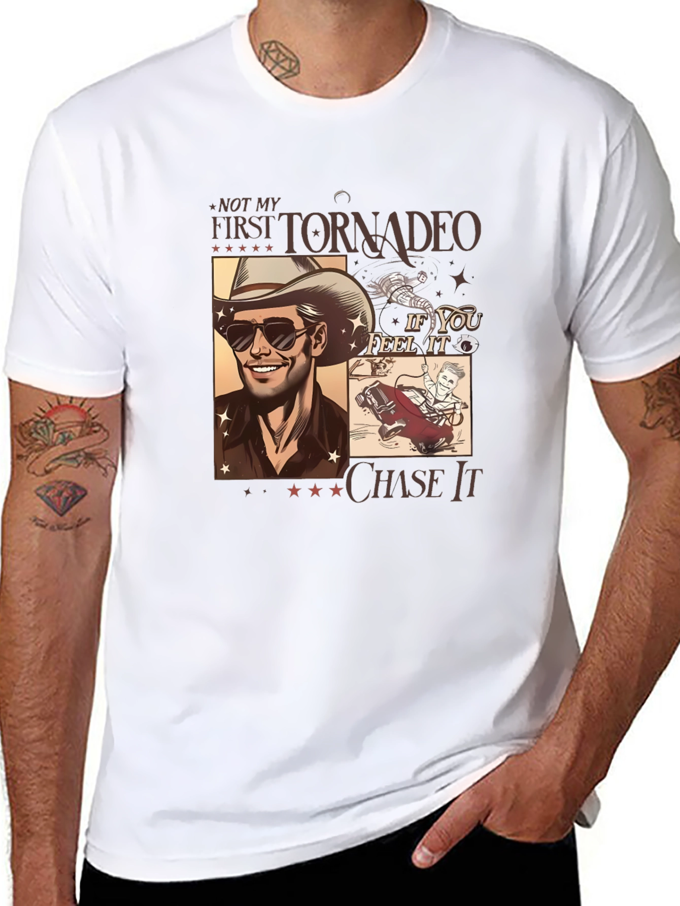 Tornado Chaser Graphic Tee - Black Cotton Blend