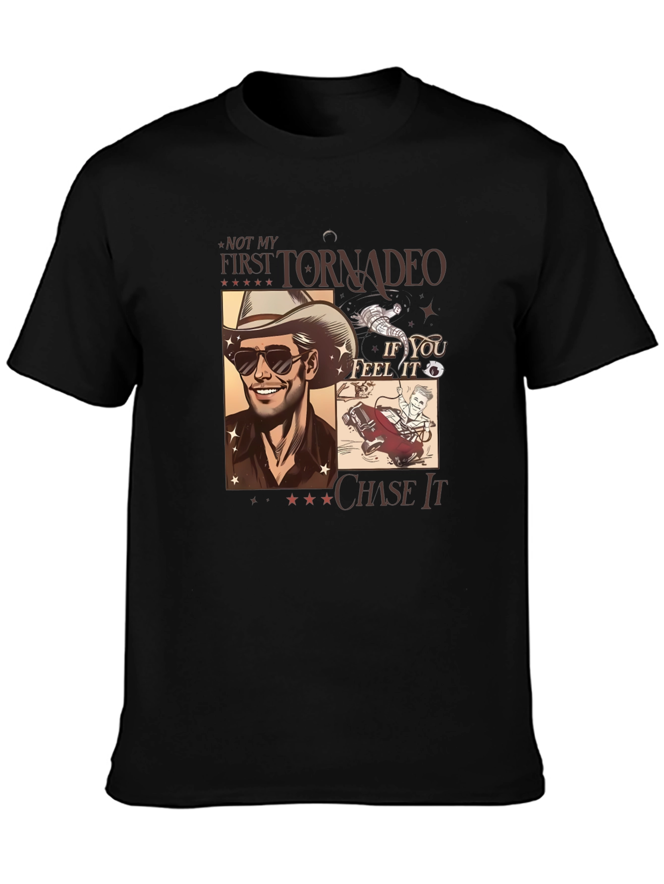 Tornado Chaser Graphic Tee - Black Cotton Blend