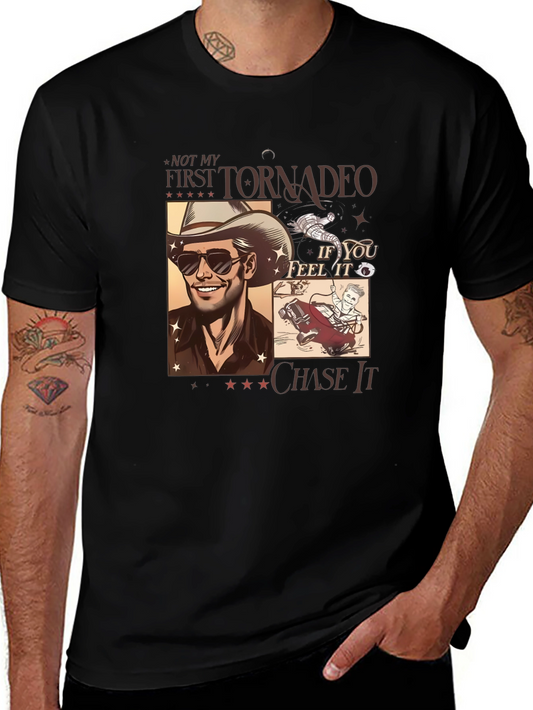 Tornado Chaser Graphic Tee - Black Cotton Blend