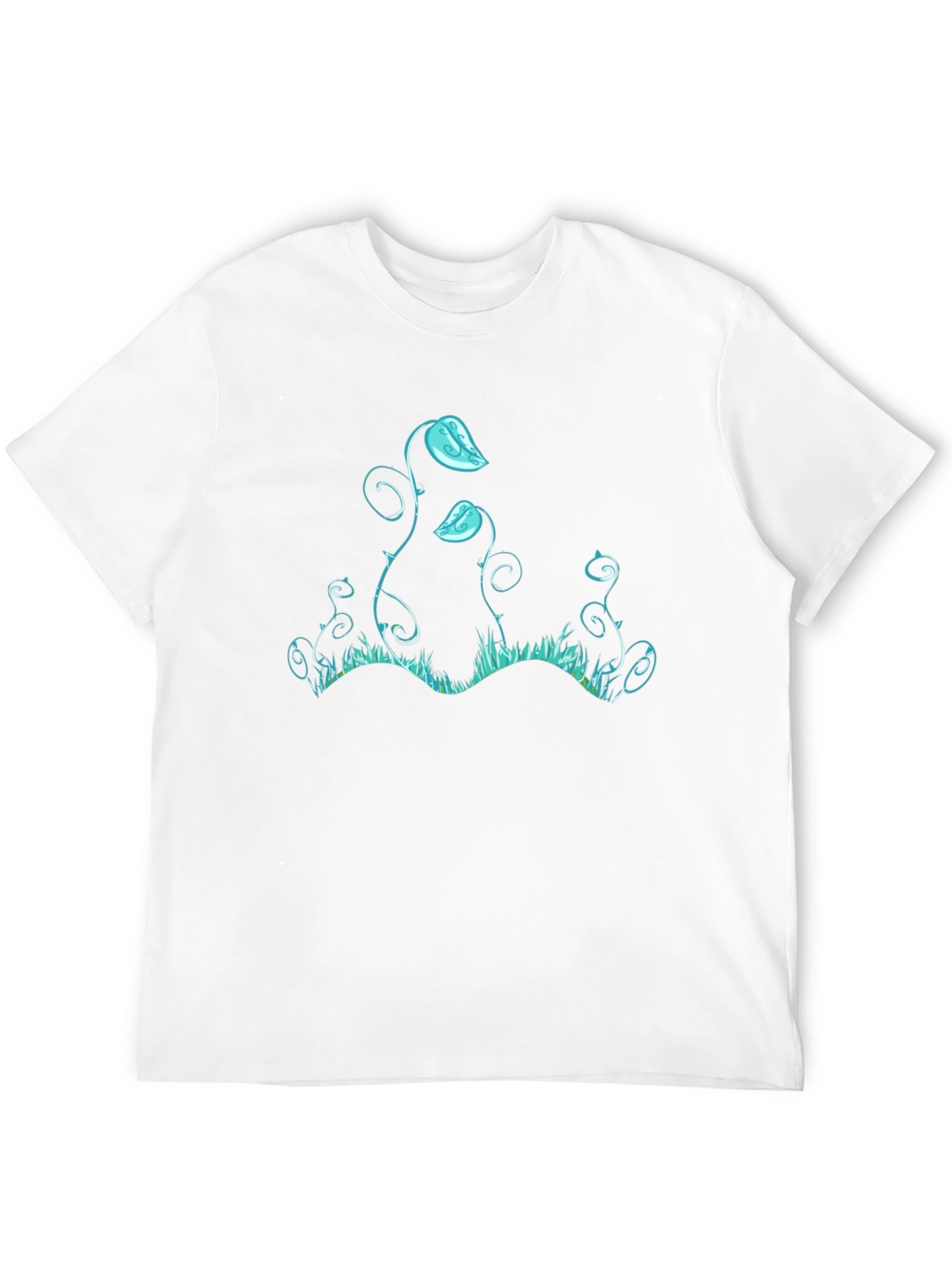 Unique Graphic Tee - Blue Plant Design