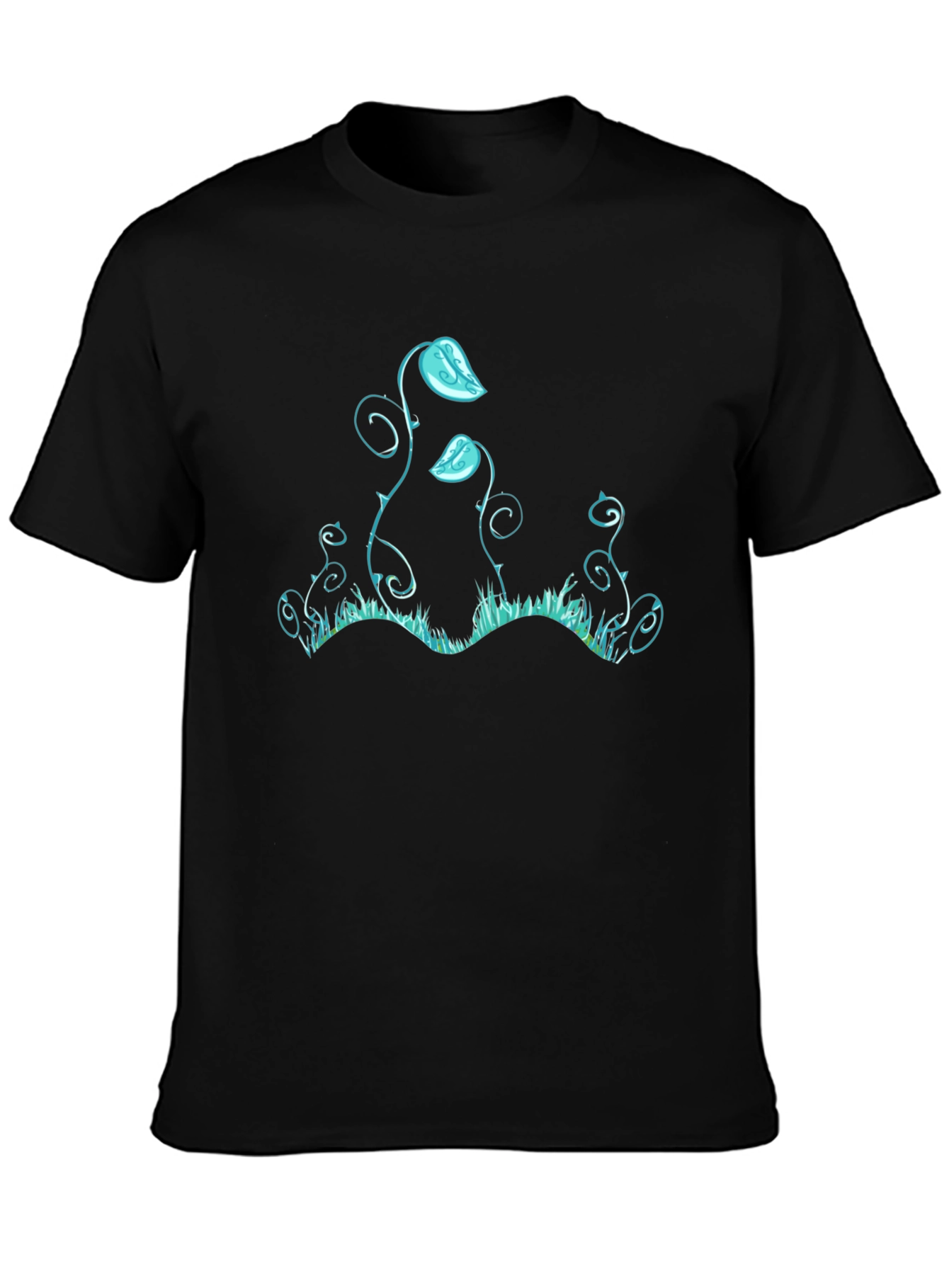 Unique Graphic Tee - Blue Plant Design