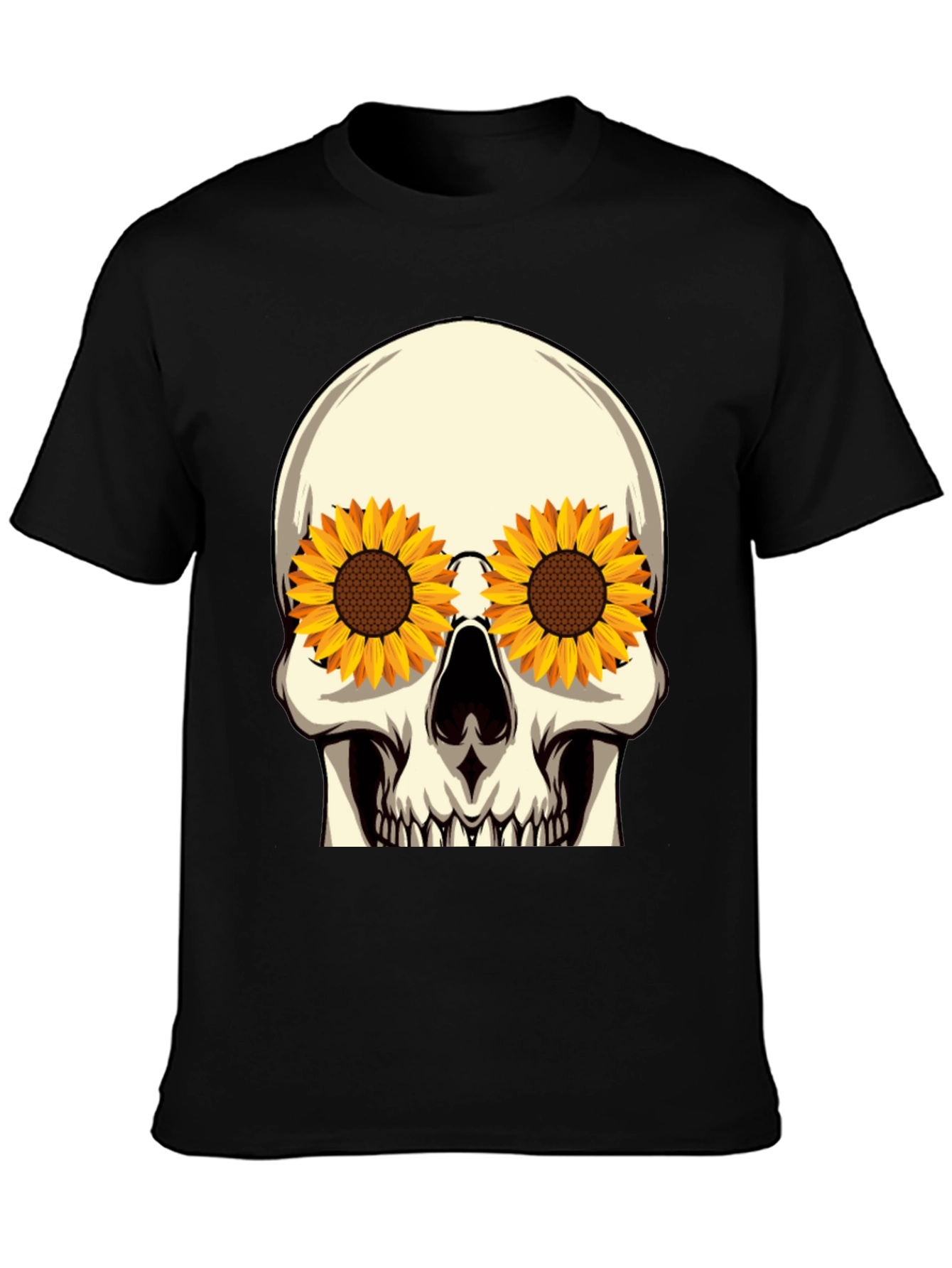 Skull Sunflower Eye Graphic Tee