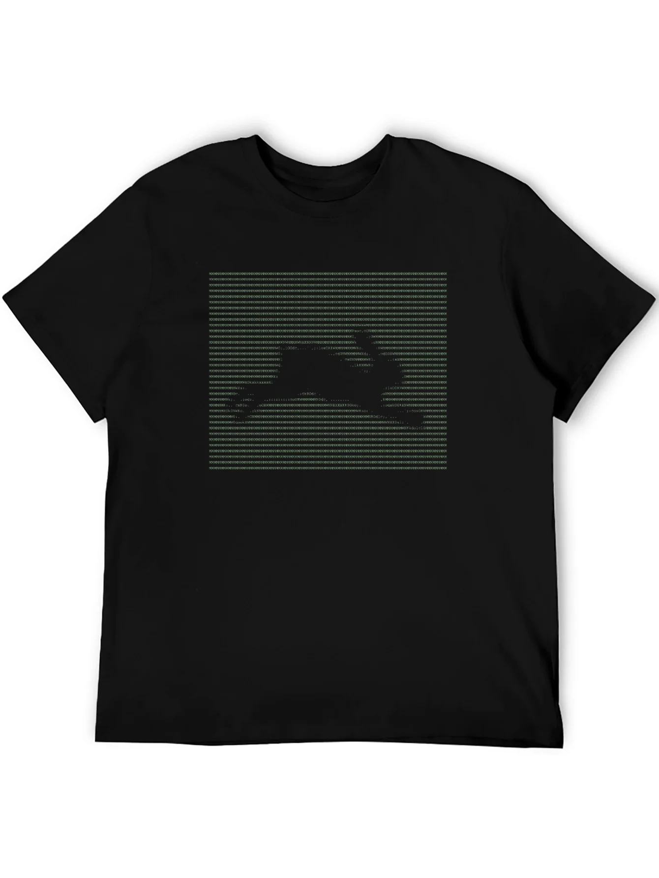 Black Graphic Tee - Rabbit Matrix Style