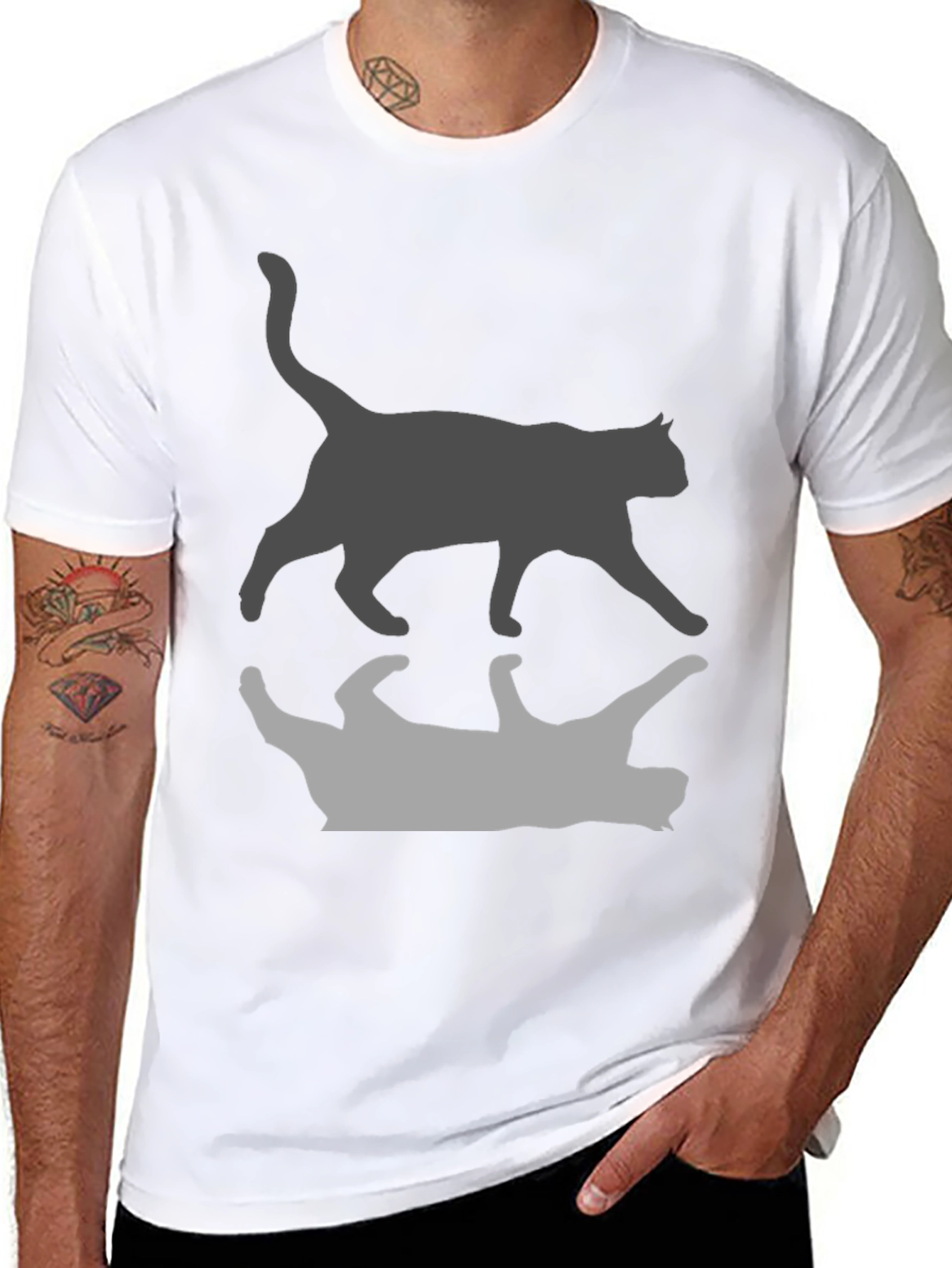Cool Cat Silhouette Graphic Tee