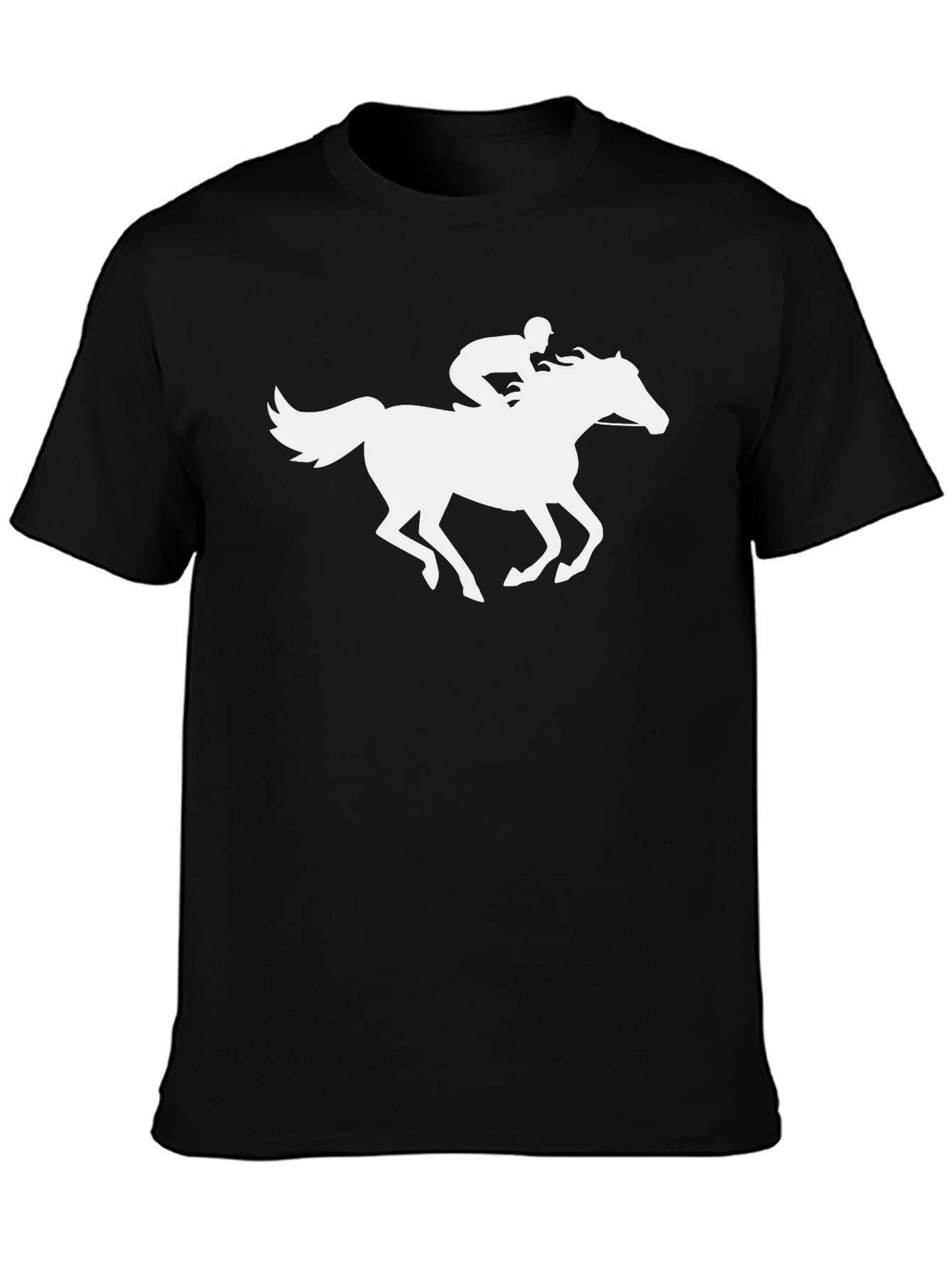 Horse Rider Graphic Tee - Black Cotton T-Shirt