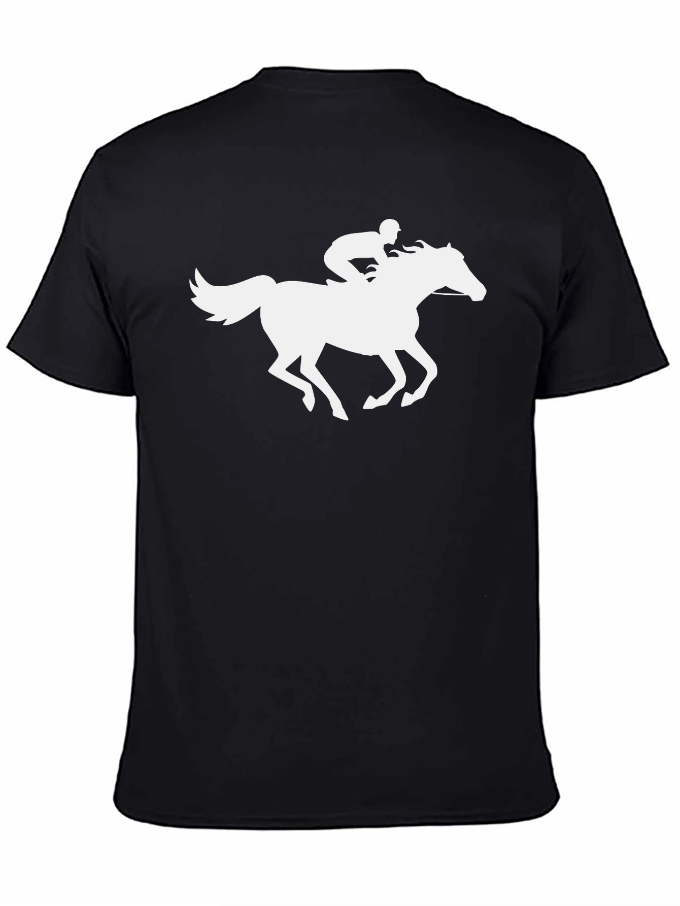 Horse Rider Graphic Tee - Black Cotton T-Shirt