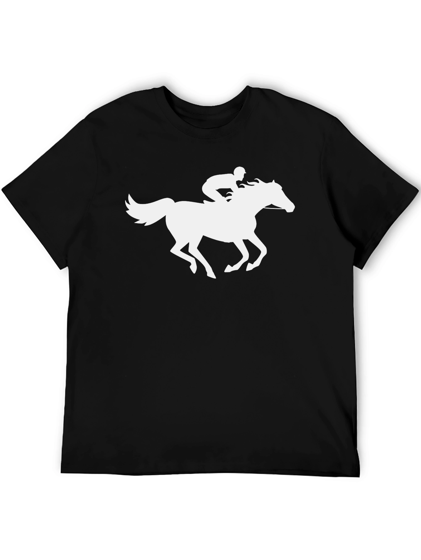 Horse Rider Graphic Tee - Black Cotton T-Shirt