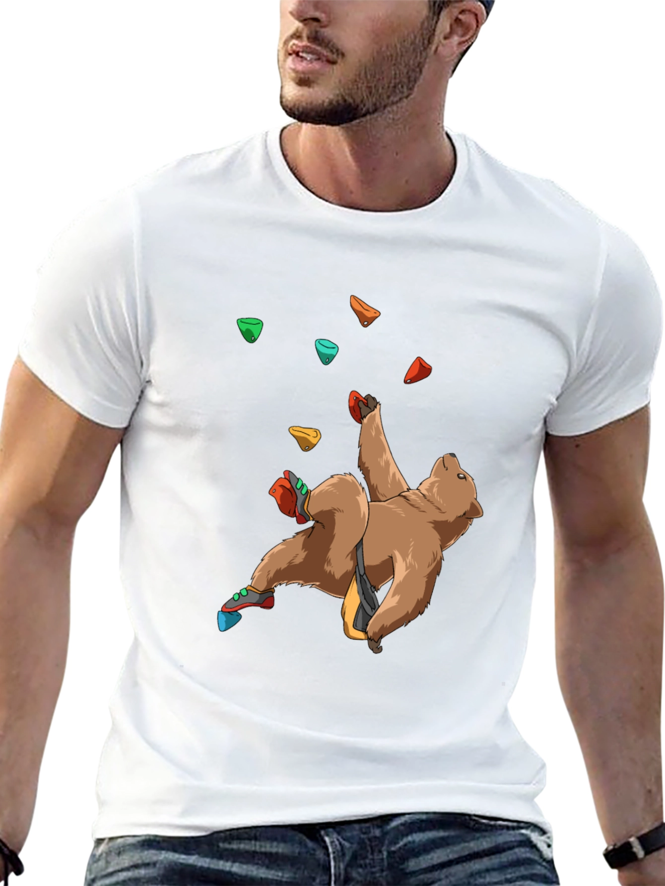 Climbing Bear T-Shirt - Animal Graphic Tee