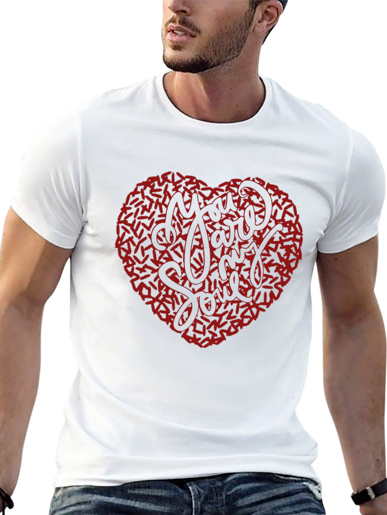 You Are My Soul Heart Graphic Tee - Black