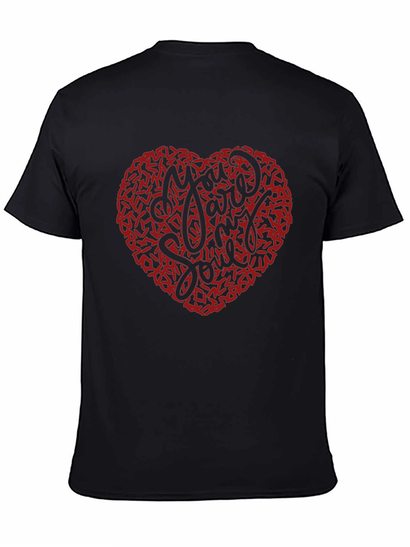 You Are My Soul Heart Graphic Tee - Black