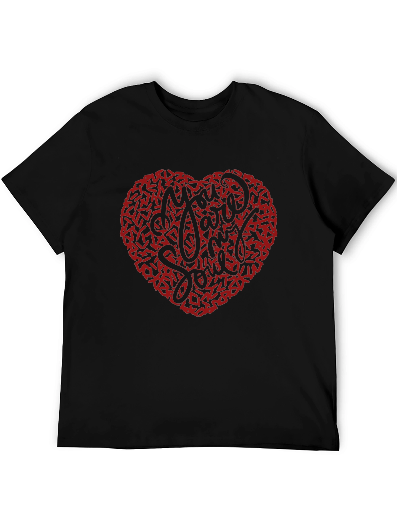 You Are My Soul Heart Graphic Tee - Black