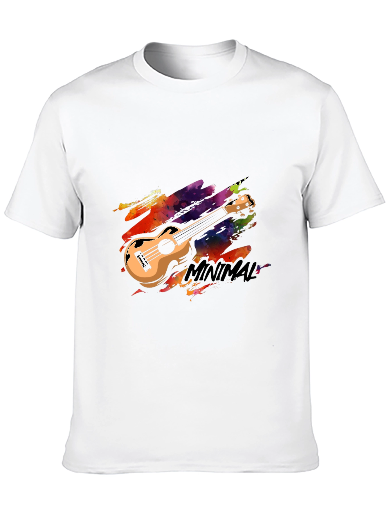 Minimal Ukulele Graphic Tee - Stylish Black T-Shirt