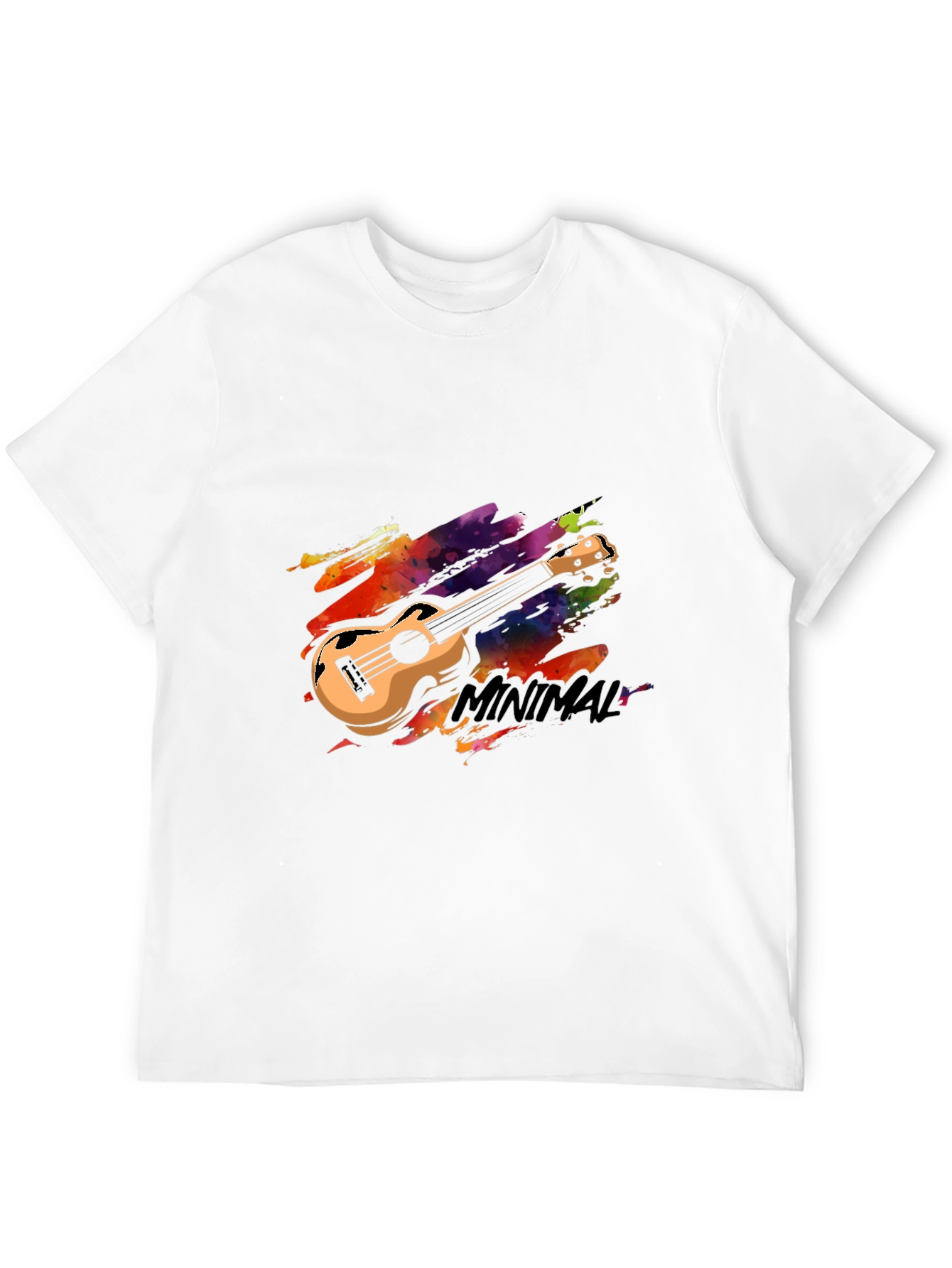 Minimal Ukulele Graphic Tee - Stylish Black T-Shirt