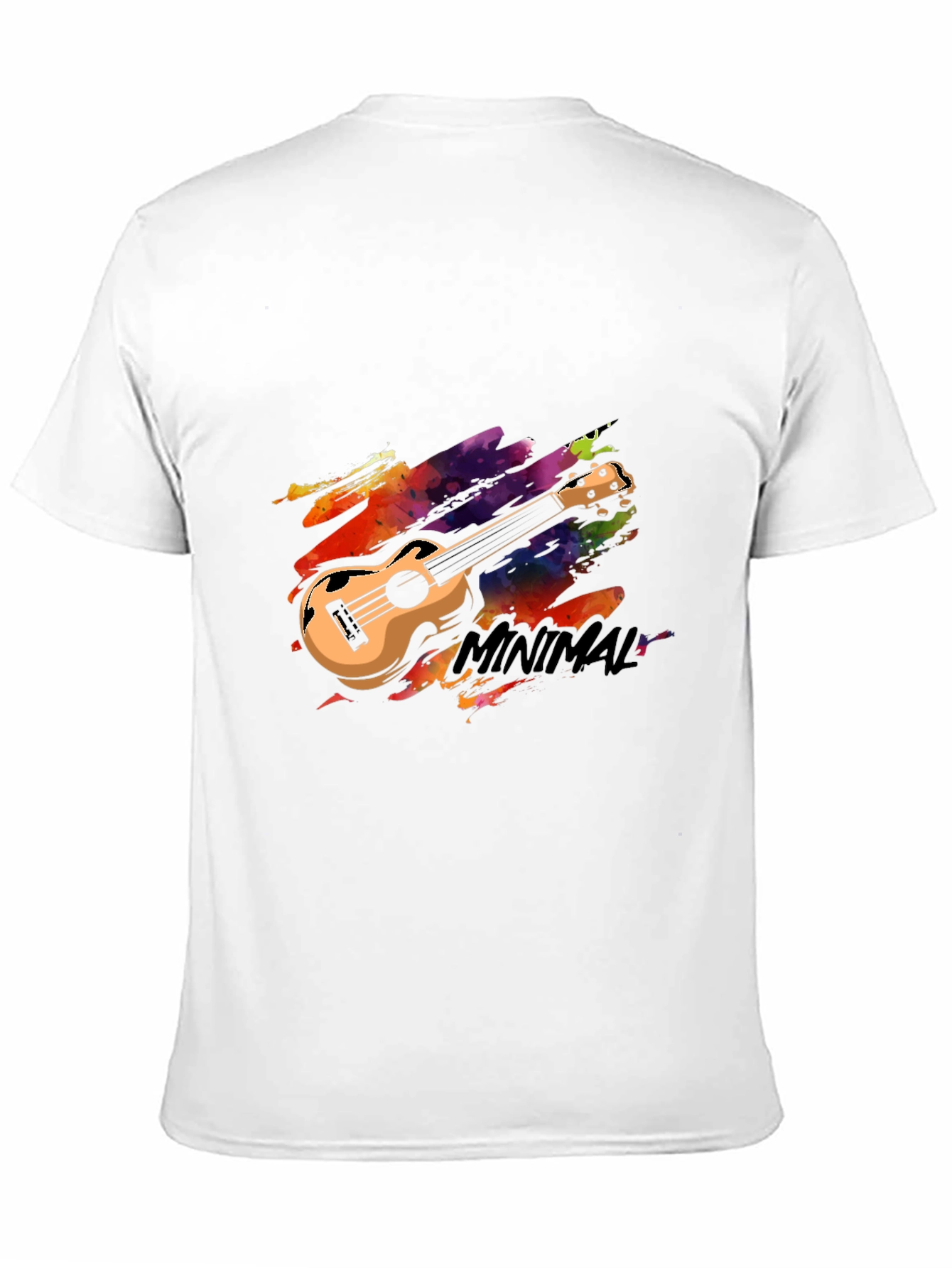Minimal Ukulele Graphic Tee - Stylish Black T-Shirt