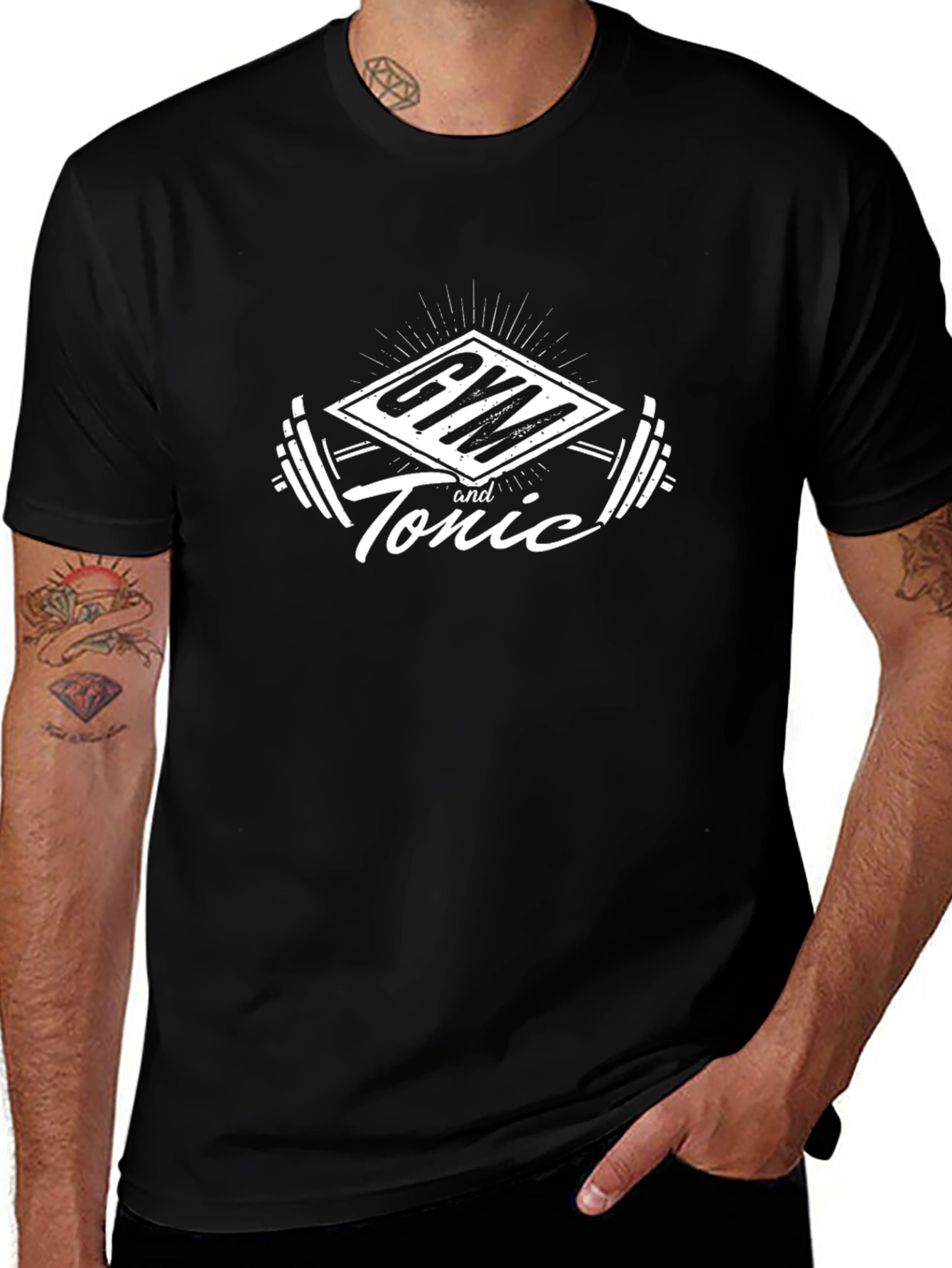 Gym and Tonic Black T-Shirt - Fitness & Fun!